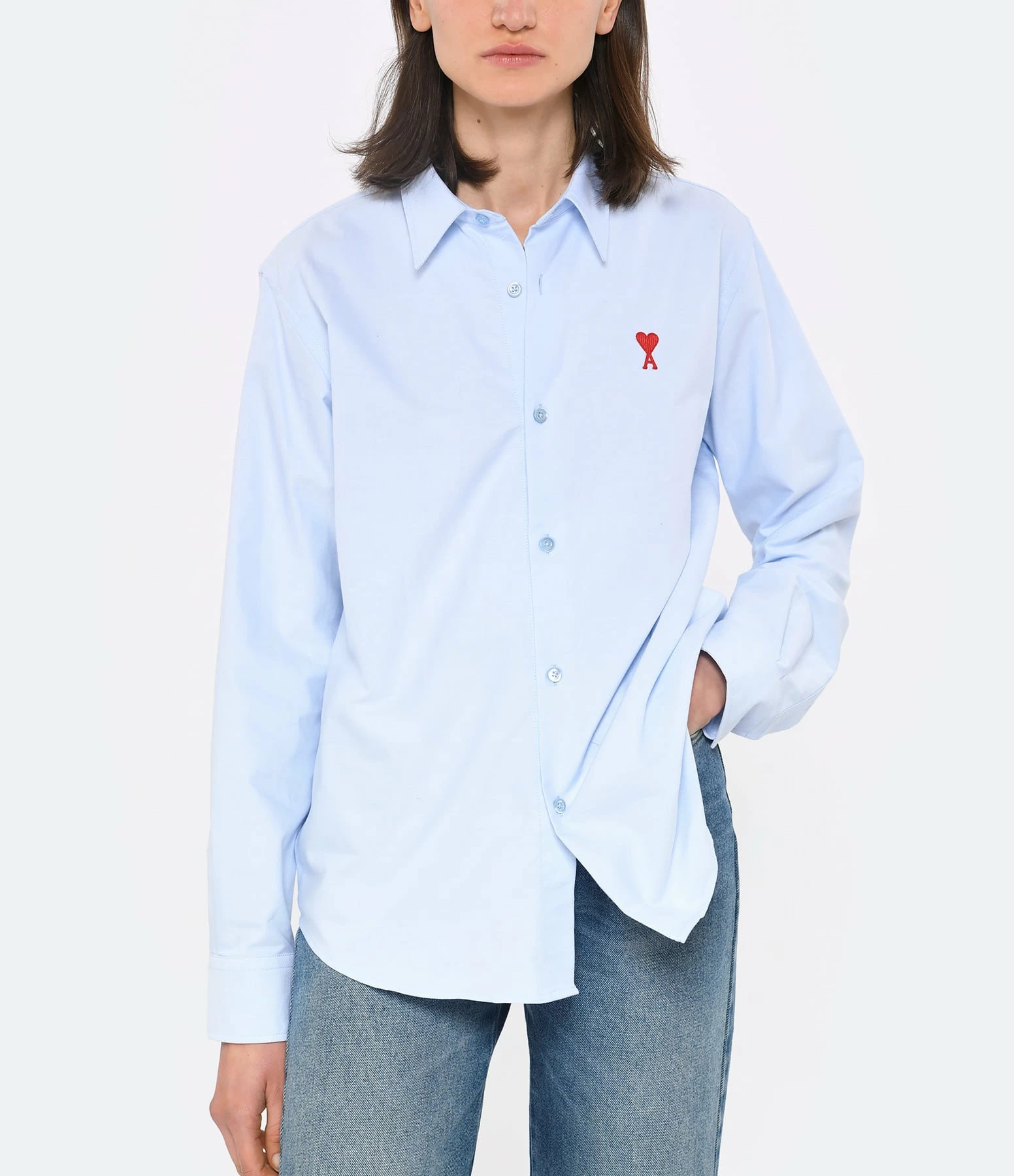 AMI Paris Chemise Coton Bleu Ciel – Image 3