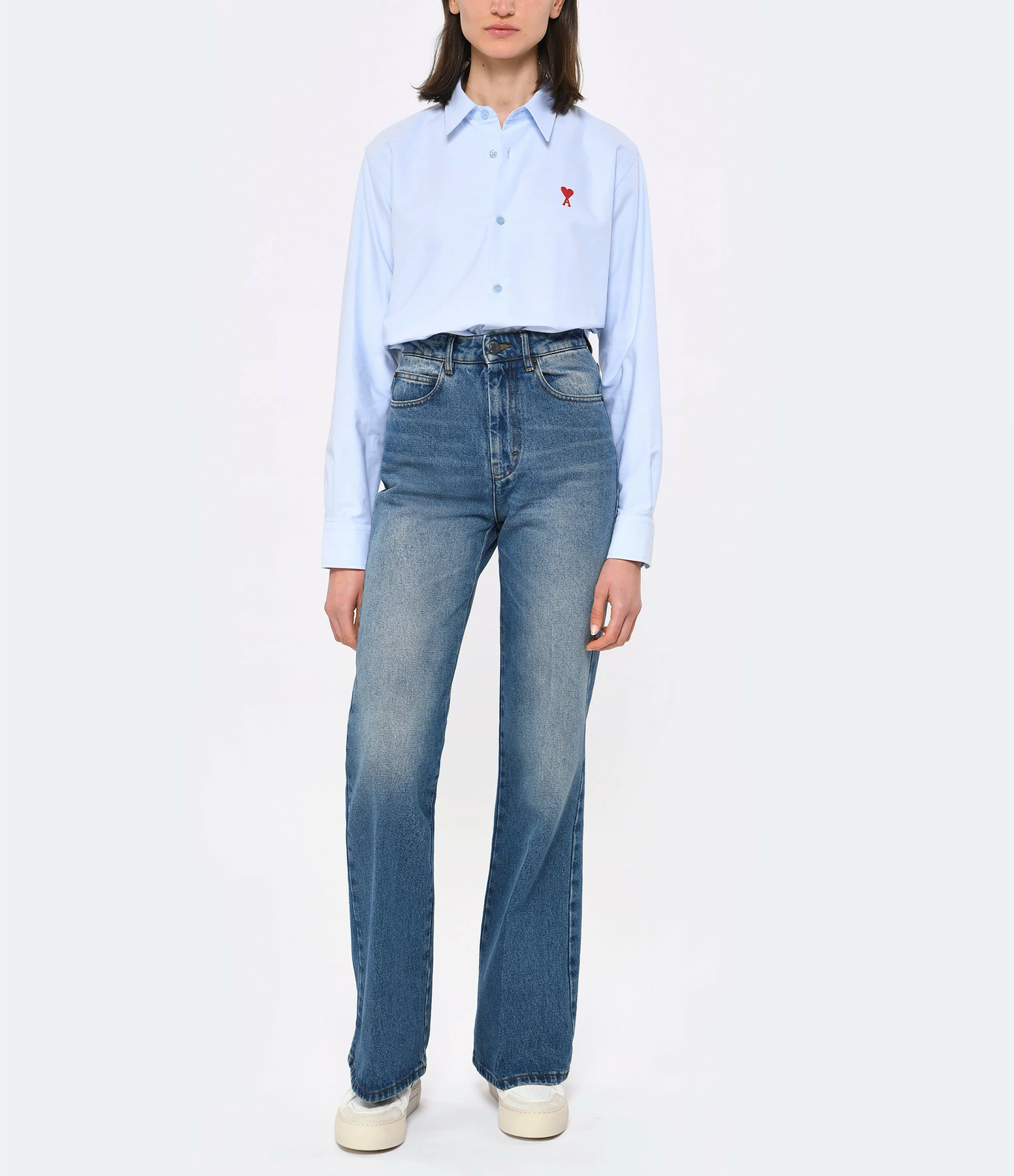 AMI Paris Jean Coton Bleu Usé – Image 3