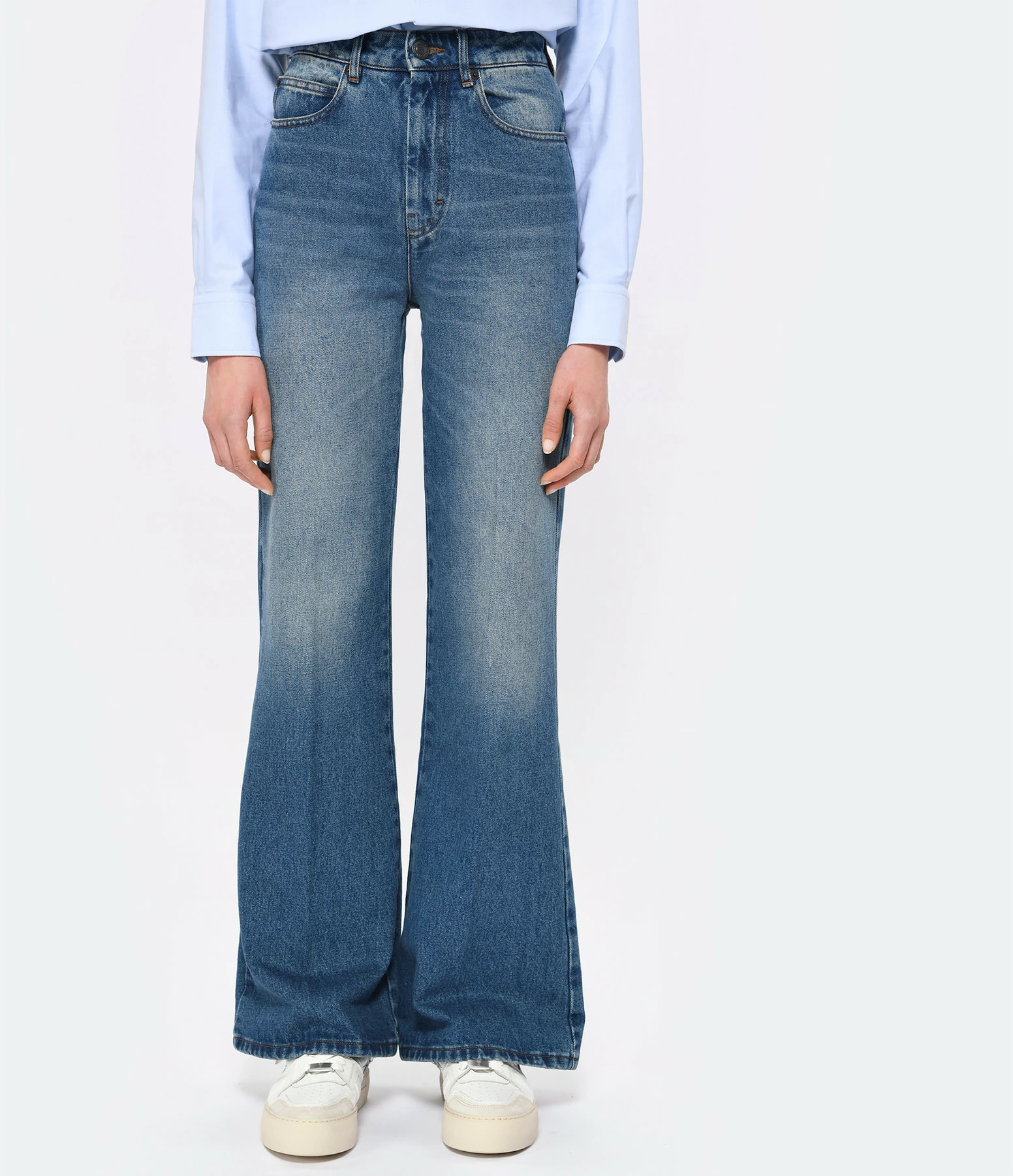 AMI Paris Jean Coton Bleu Usé – Image 4