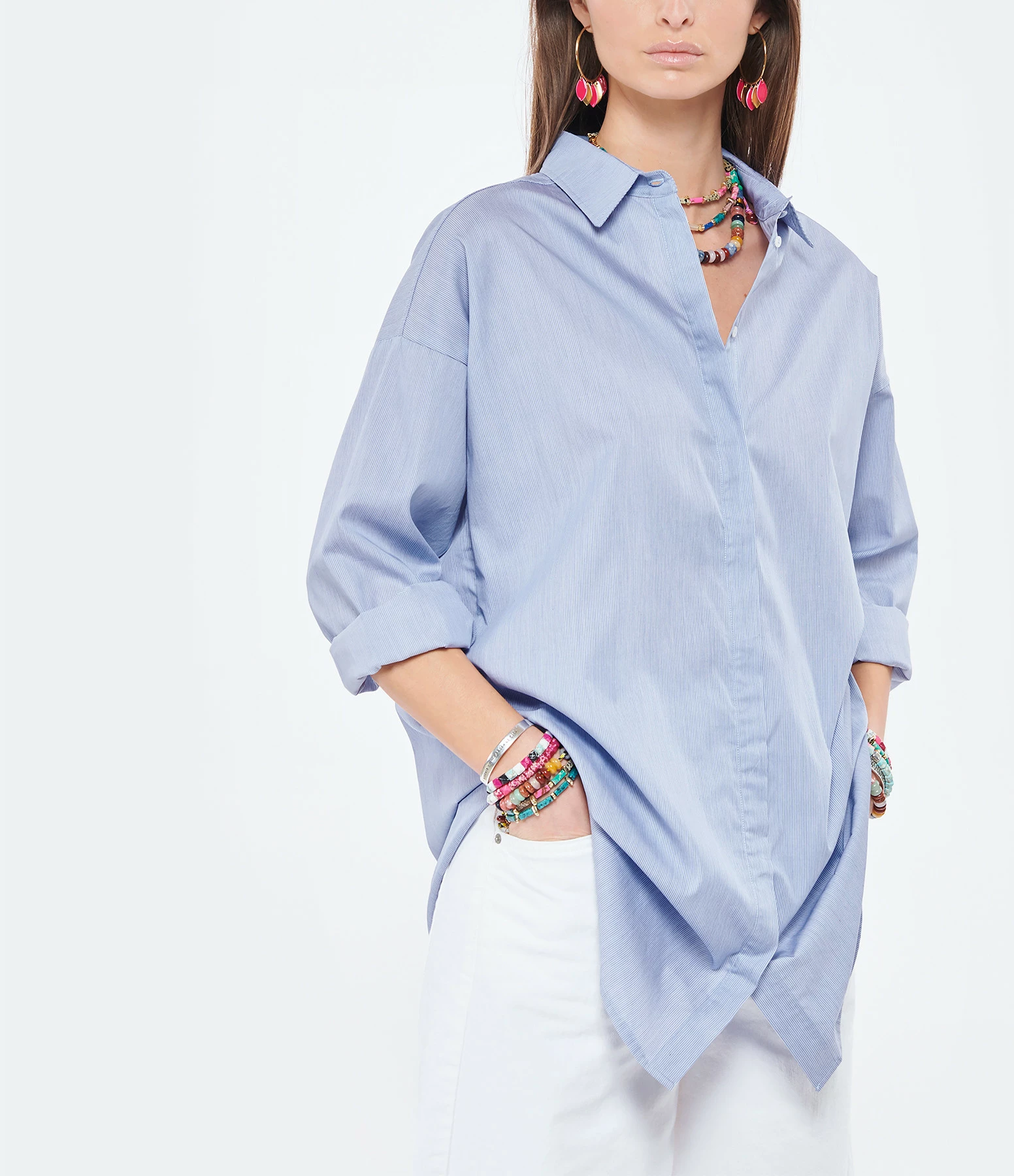 ANDREA LEV Chemise Romy Fines Rayures – Image 3