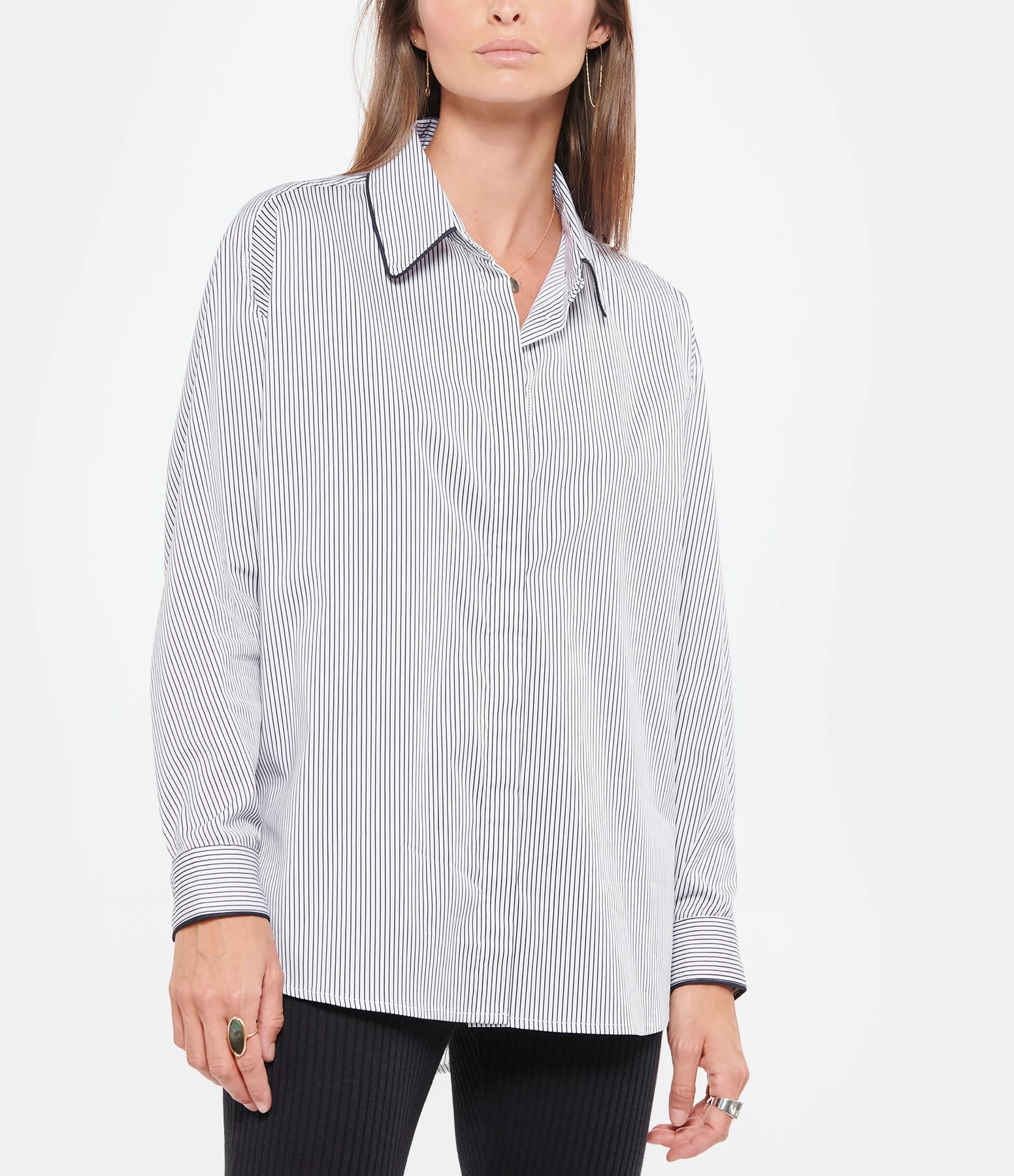 ANDREA LEV Chemise Boyfriend Rayures Bleu 5 ANDREA LEV Chemise Boyfriend Rayures Bleu – Image 3