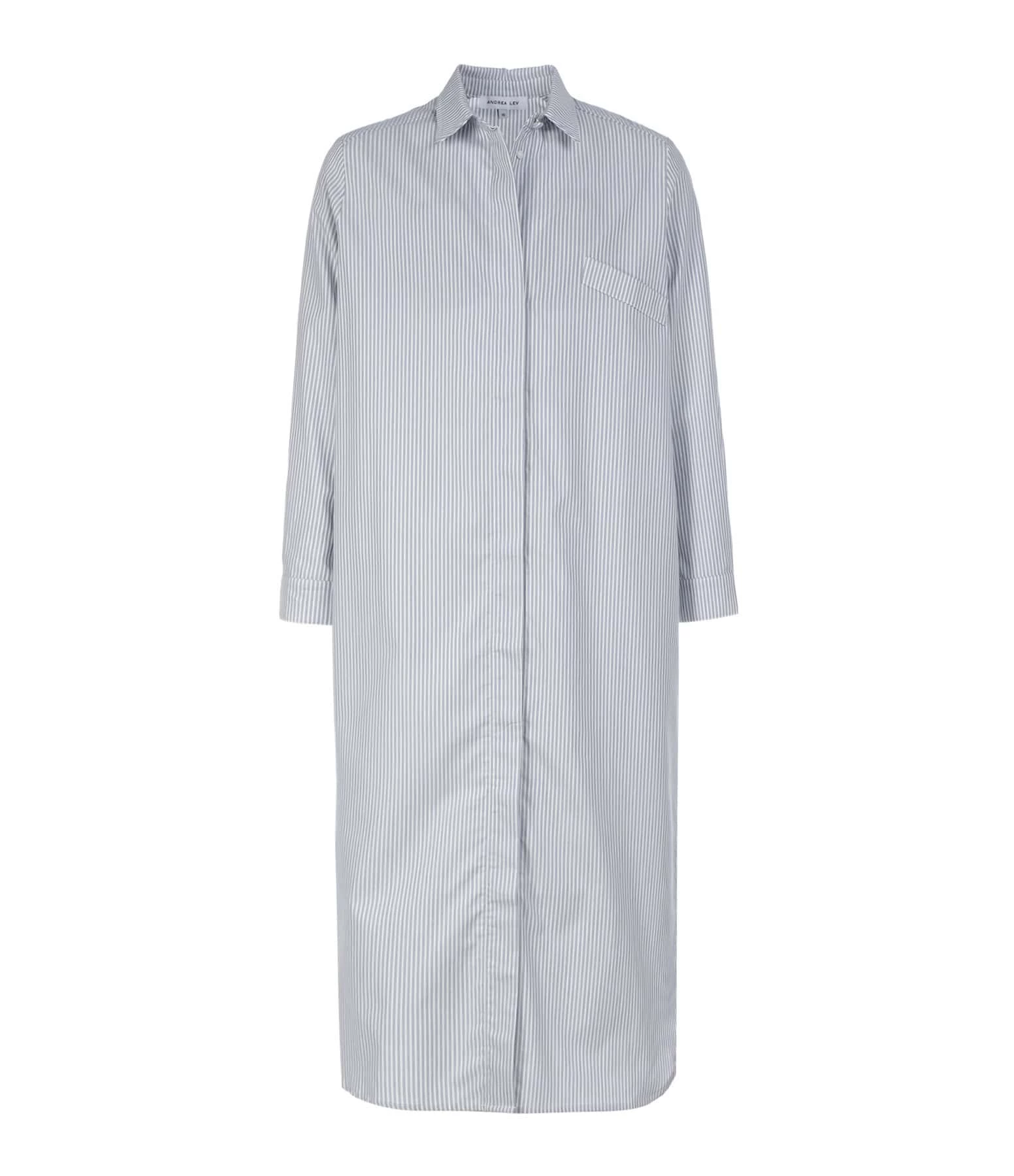 ANDREA LEV Robe Chemise Sienna Rayures Bleu Ciel