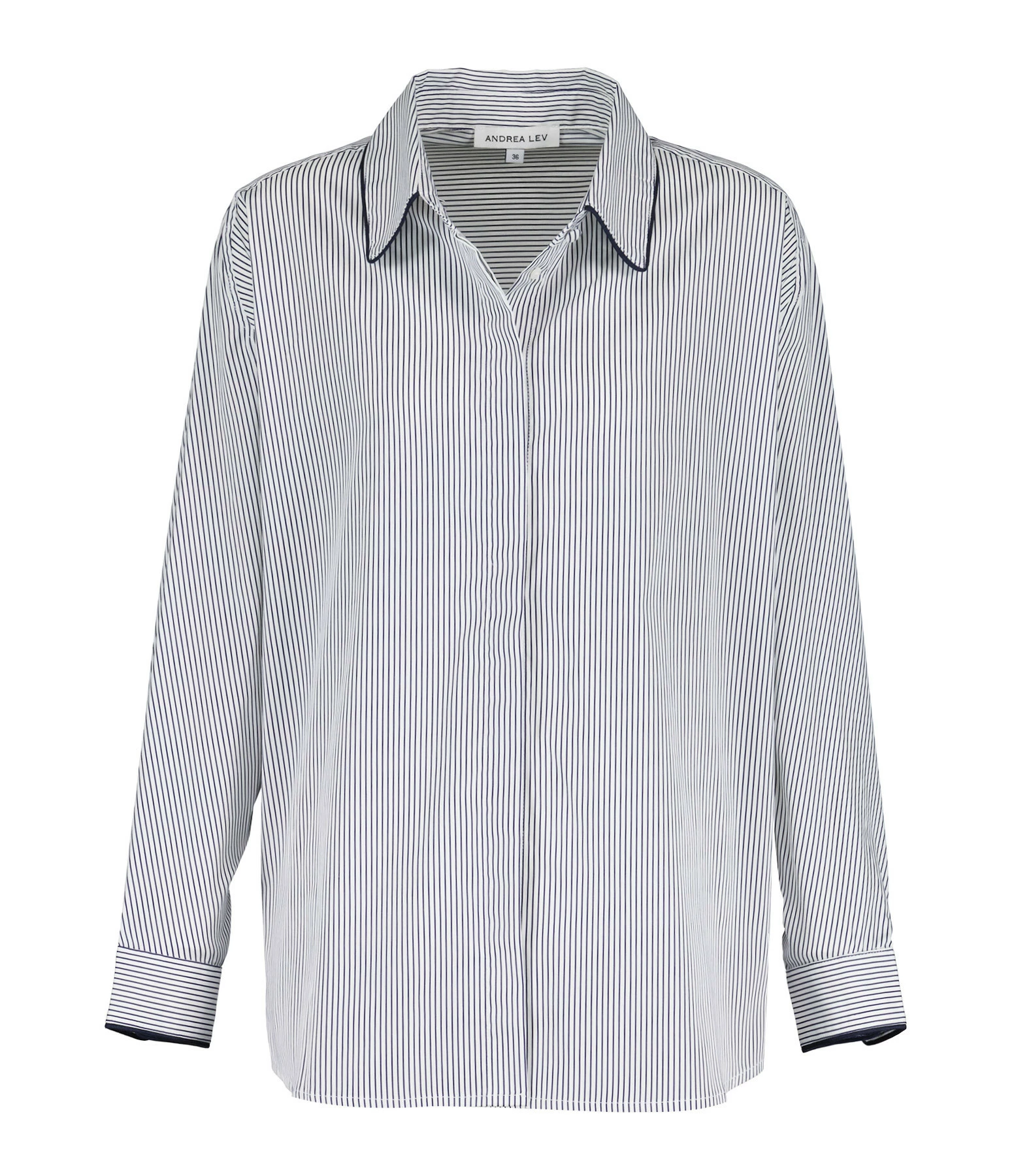 ANDREA LEV Chemise Boyfriend Rayures Bleu 3 ANDREA LEV Chemise Boyfriend Rayures Bleu