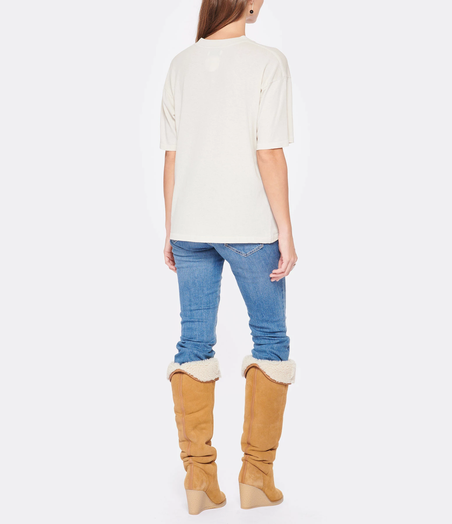 ANINE BING Tee-shirt Tiger Coton Organique Stone – Image 5