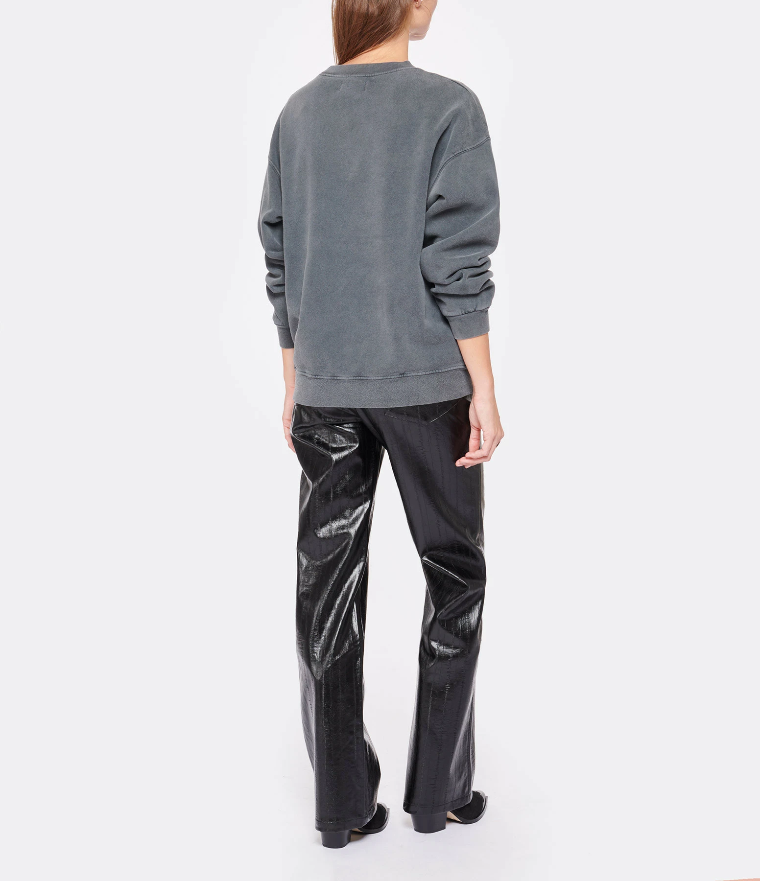 ANINE BING Sweatshirt Tiger Coton Organique Gris – Image 5