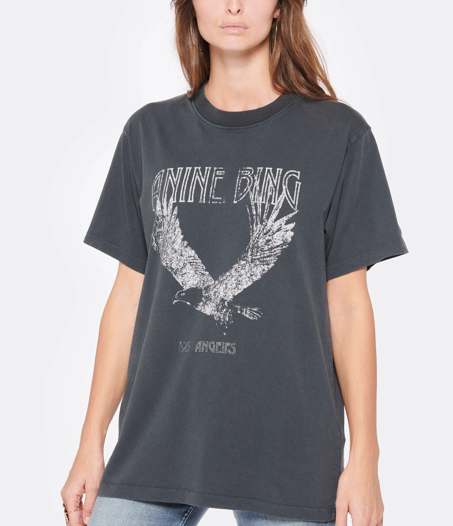 ANINE BING Tee-shirt Lili Coton Organique Gris Délavé – Image 3