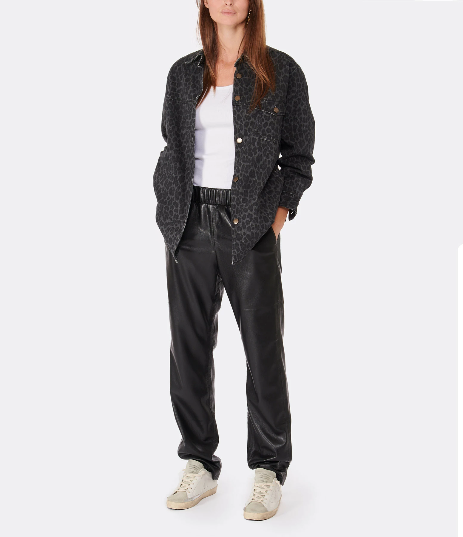 ANINE BING Pantalon Simili Cuir Noir – Image 3