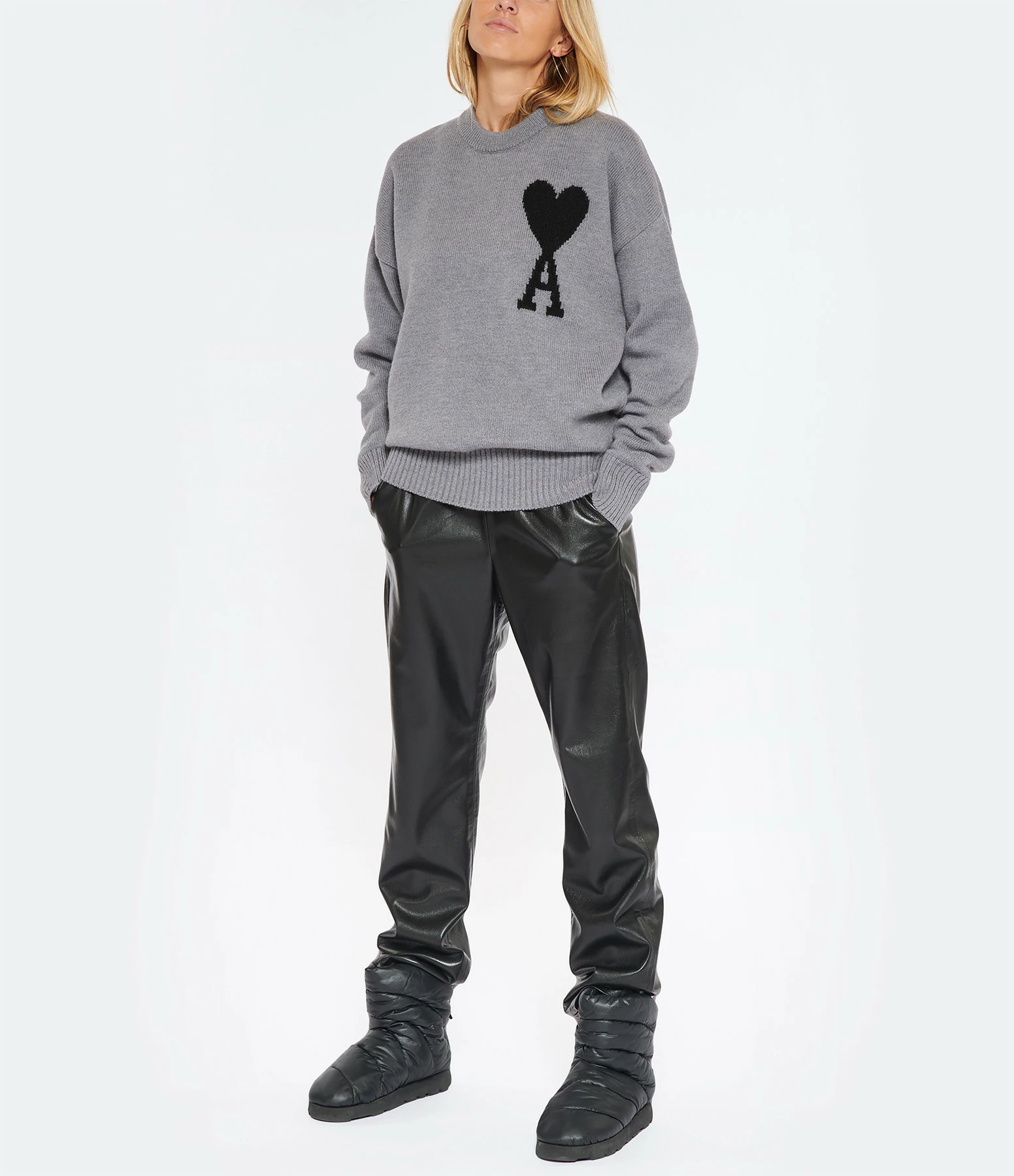 ANINE BING Pantalon Simili Cuir Noir – Image 8