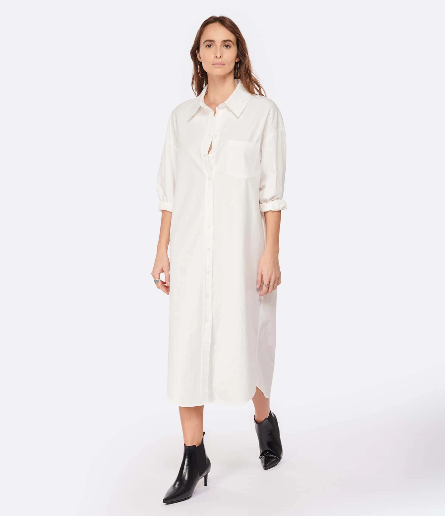 ANINE BING Robe Mika Coton Blanc – Image 2