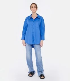 ANINE BING Chemise Mika Coton Bleu Électrique -Boutique de vente ZIMMERMANN anine look20221221 362