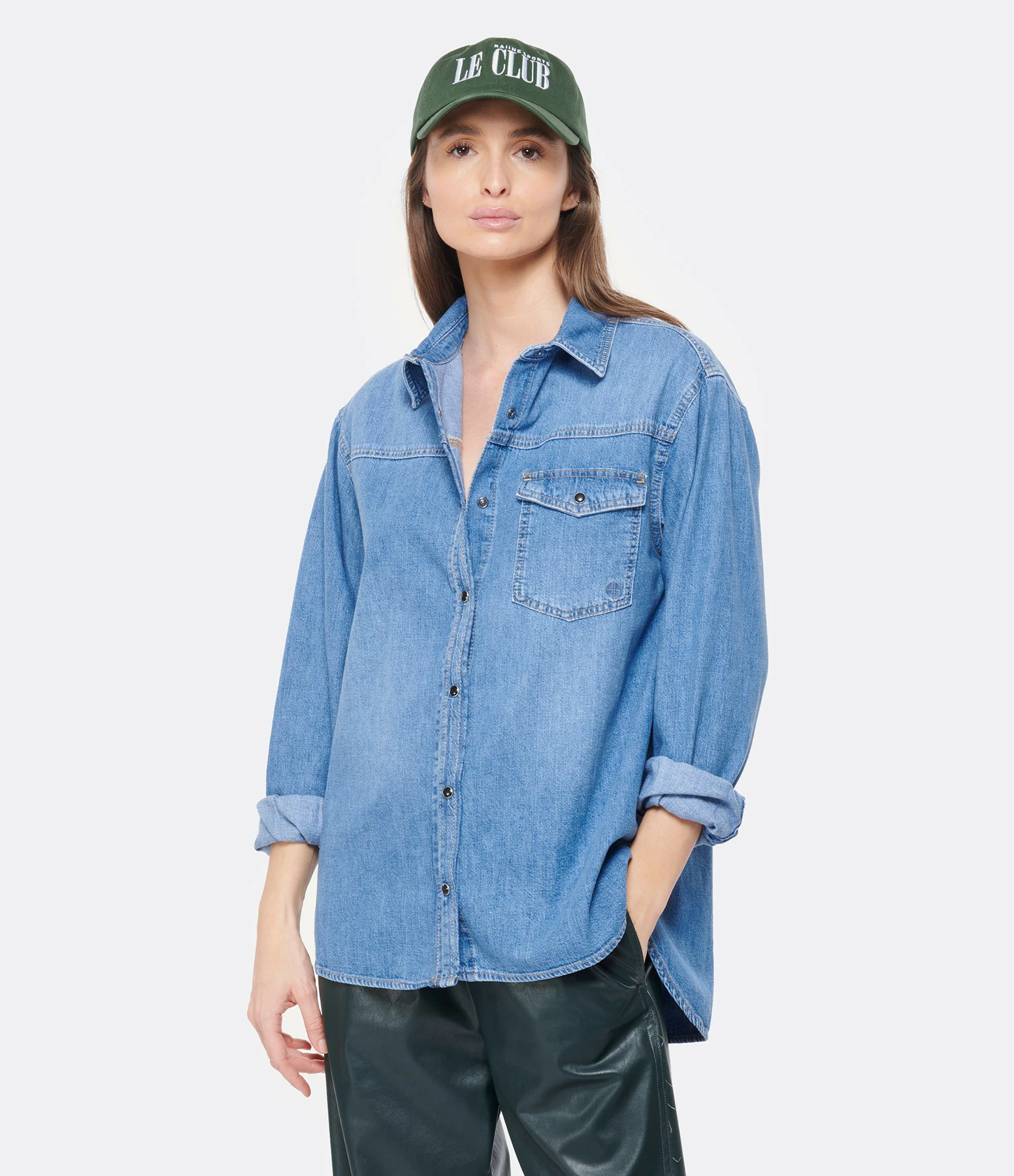 ANINE BING Chemise Sloan Denim Coton Bleu – Image 2