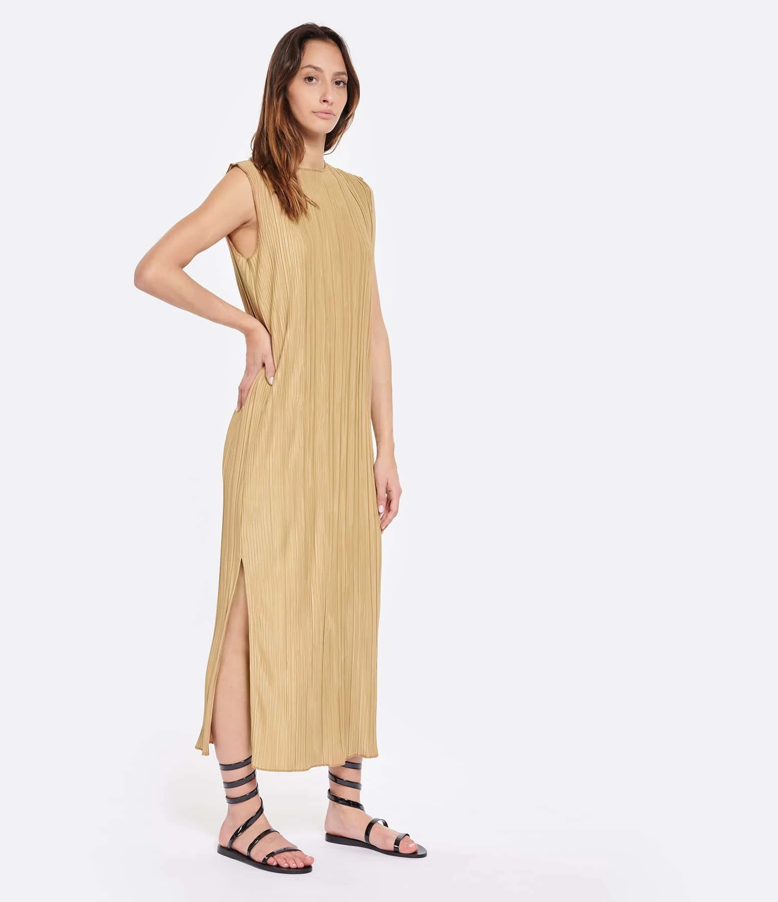 ANINE BING Robe Longue Melanie Marron – Image 3