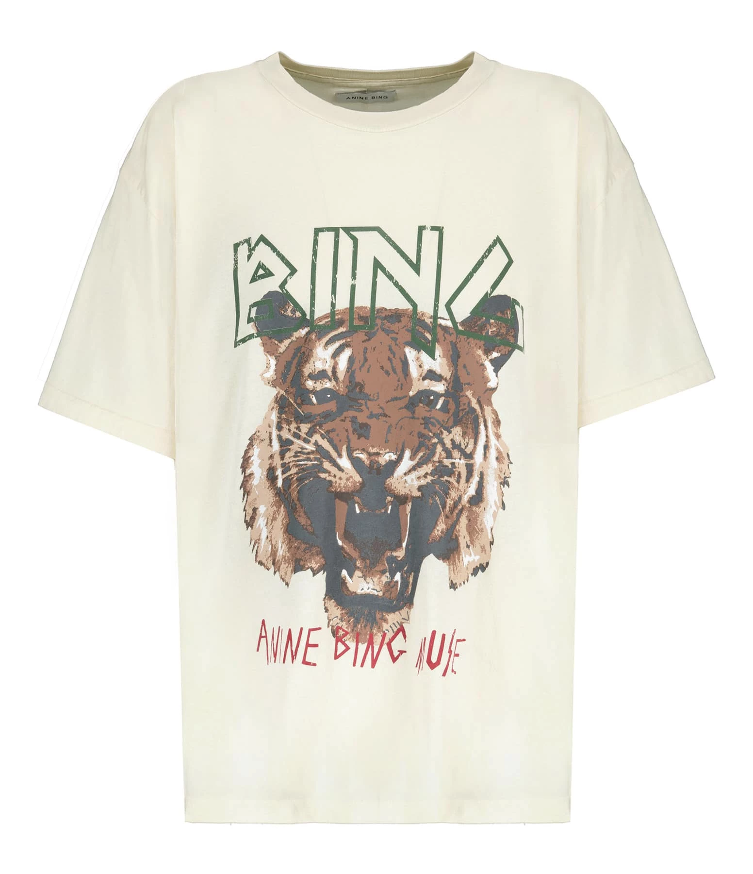 ANINE BING Tee-shirt Tiger Coton Organique Stone