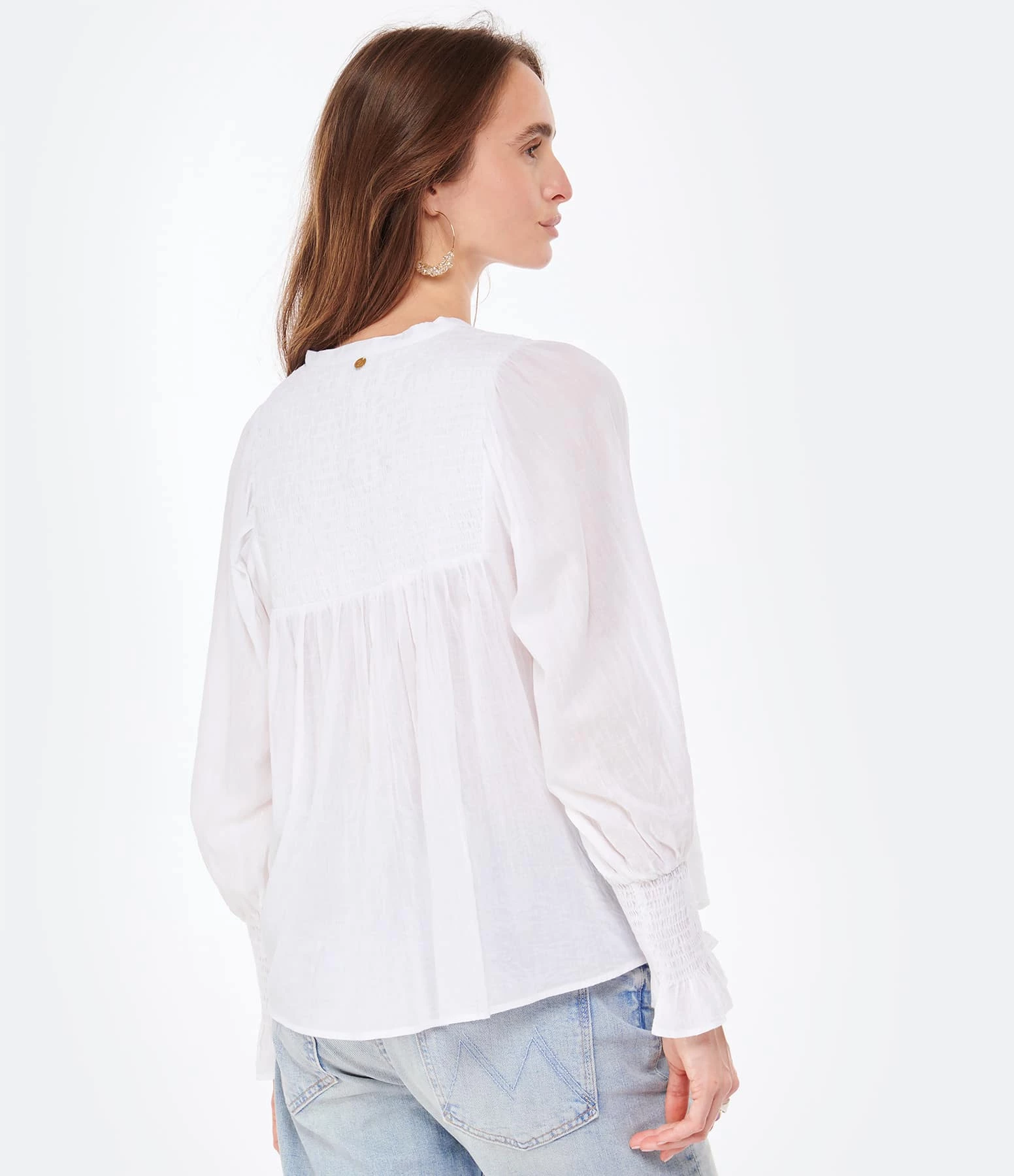 ANTIK BATIK Blouse Smokée Hita Blanc – Image 4