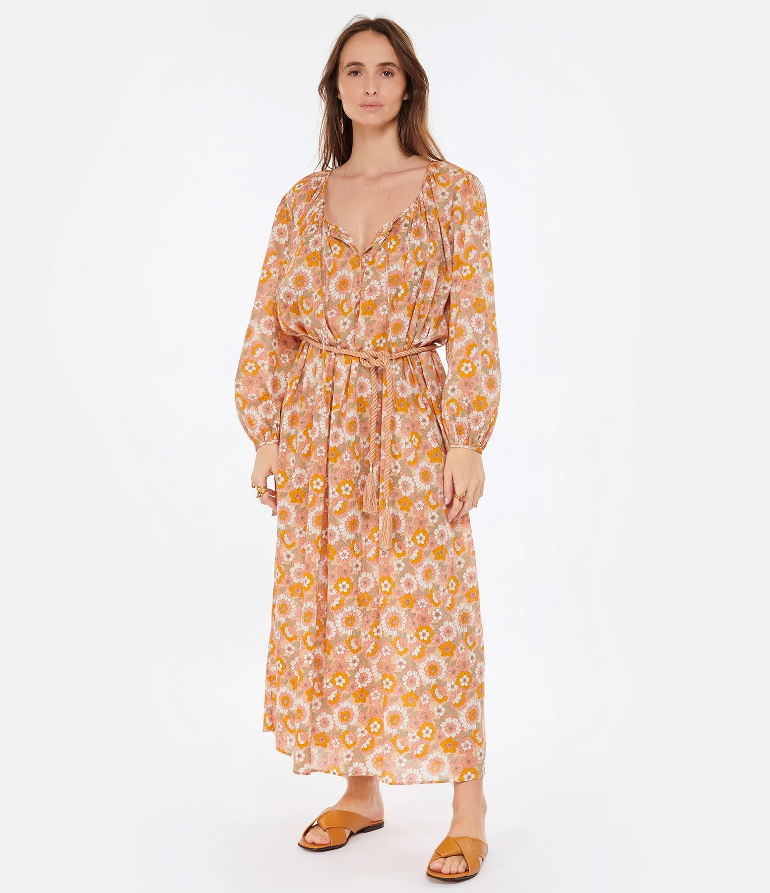ANTIK BATIK Robe Longue Blossom Rouille – Image 3