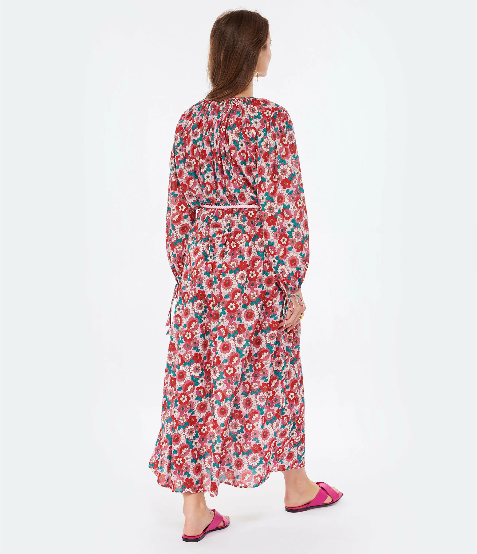 ANTIK BATIK Robe Longue Blossom Rouge – Image 4