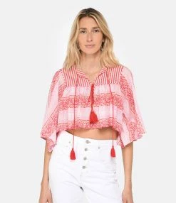 ANTIK BATIK Top Court Amelie Rose 9 ANTIK BATIK Top Court Amelie Rose -Boutique de vente ZIMMERMANN antik look20230111 384