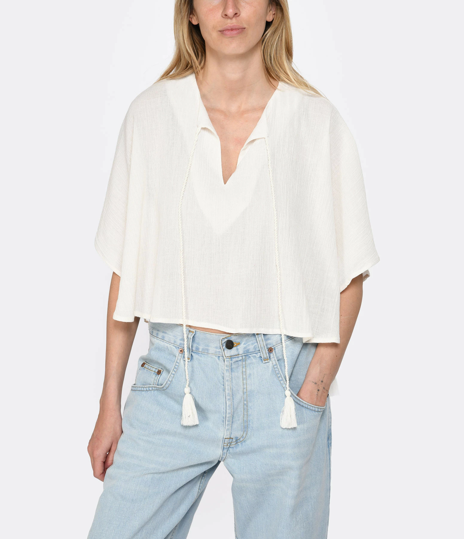 ANTIK BATIK Blouse Lilou Crème 4 ANTIK BATIK Blouse Lilou Crème – Image 2
