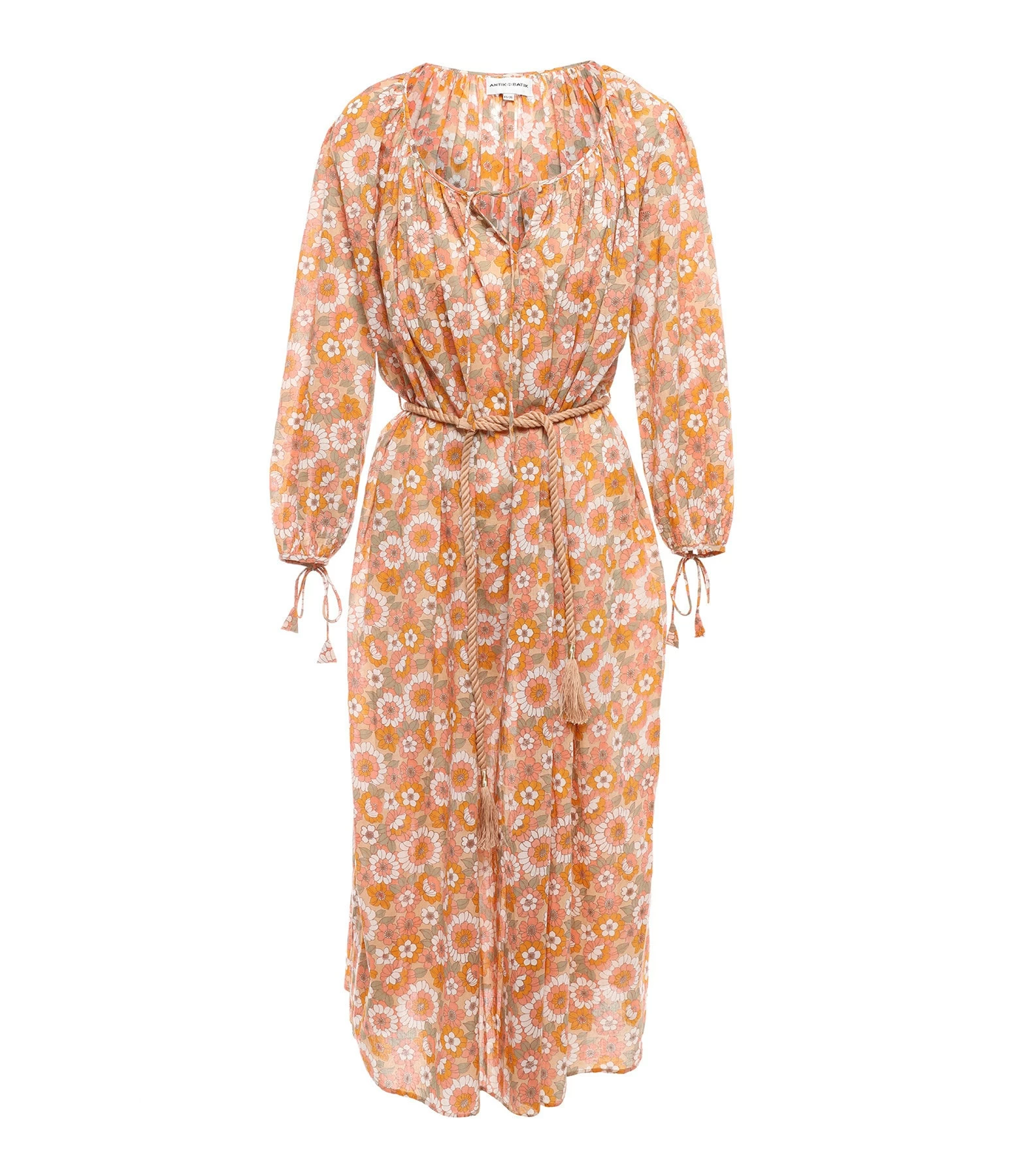 ANTIK BATIK Robe Longue Blossom Rouille