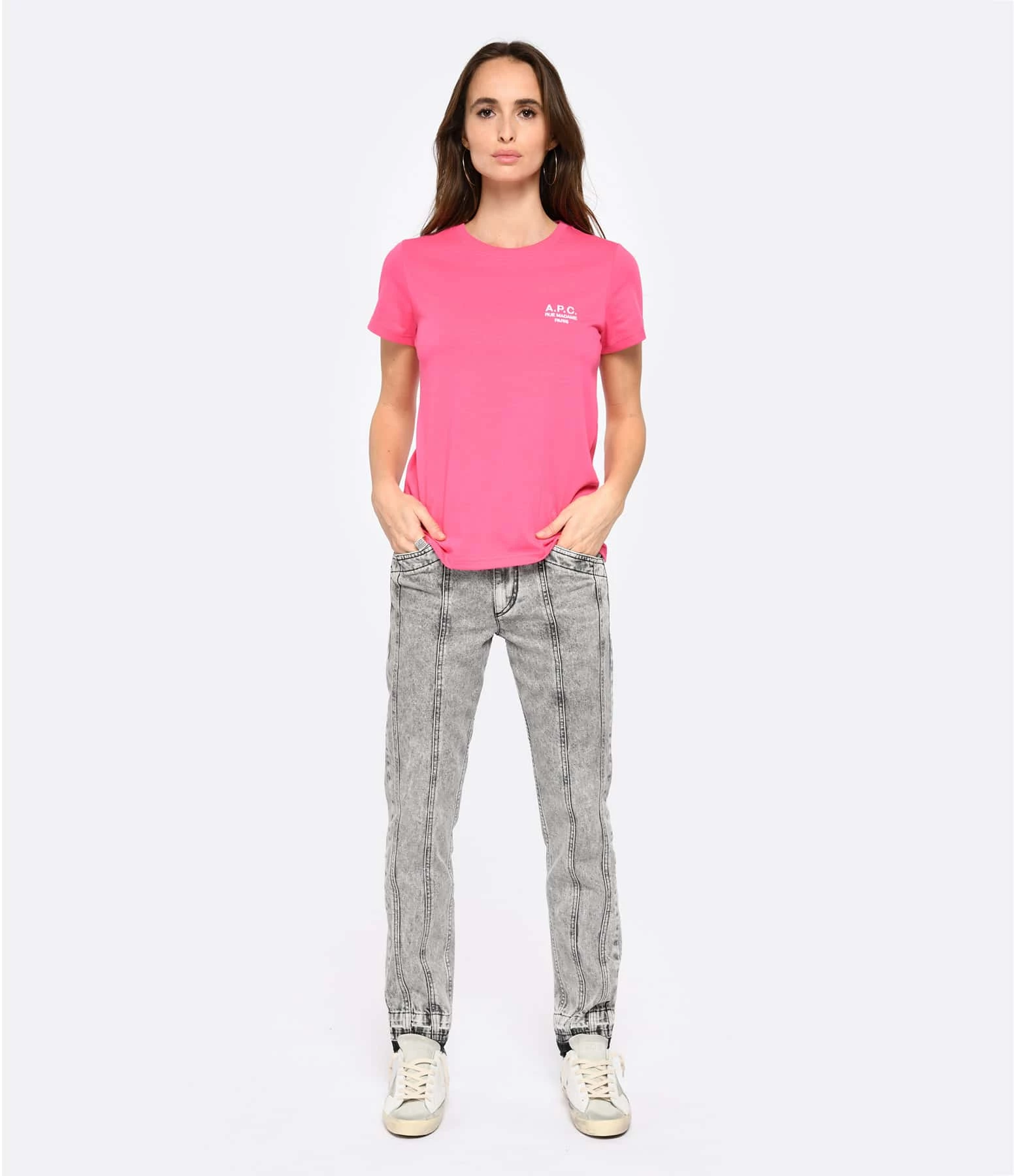 A.P.C. Tee-shirt New Denise Coton Rose Vif – Image 3