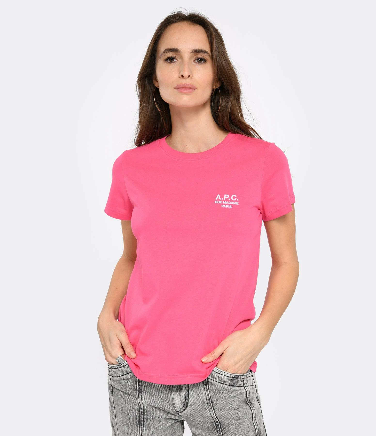 A.P.C. Tee-shirt New Denise Coton Rose Vif – Image 2