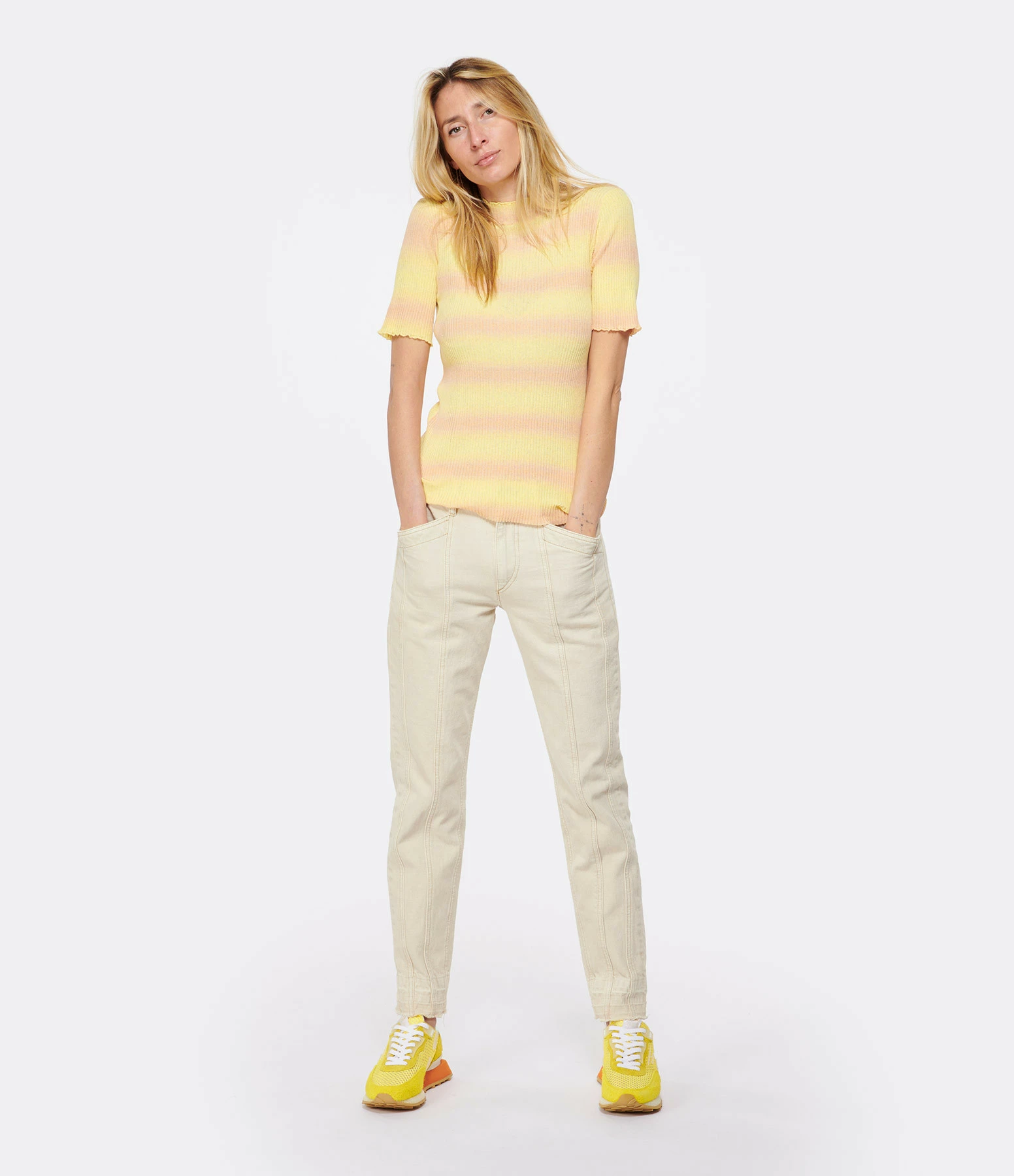 A.P.C. Top Victoire Coton Jaune Clair – Image 4