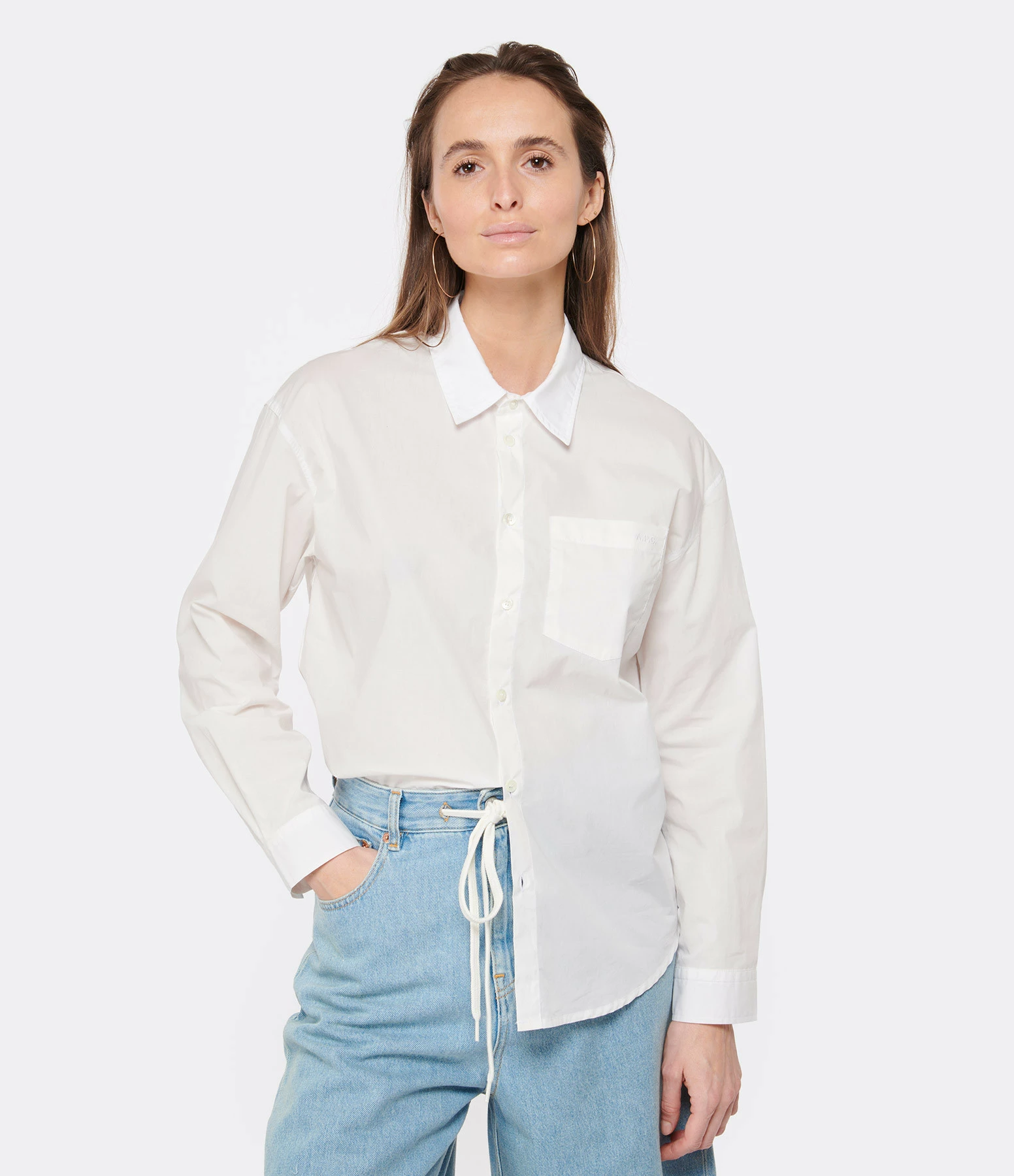 A.P.C. Chemise Boyfriend Logo Blanc – Image 3