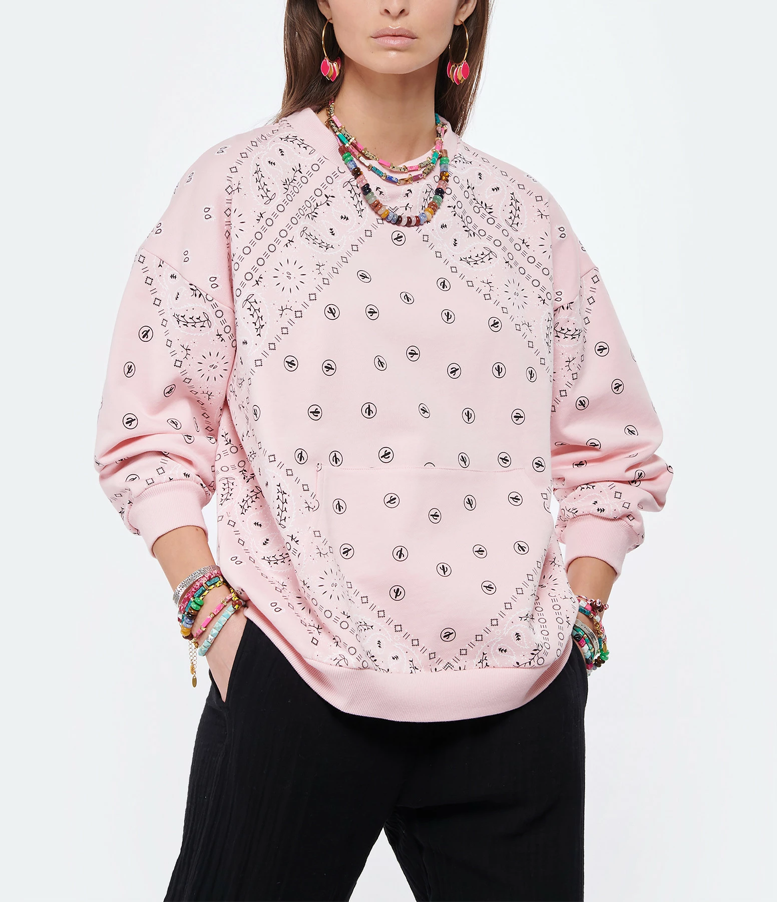ARIZONA LOVE Sweatshirt Coton Bandana Rose – Image 3