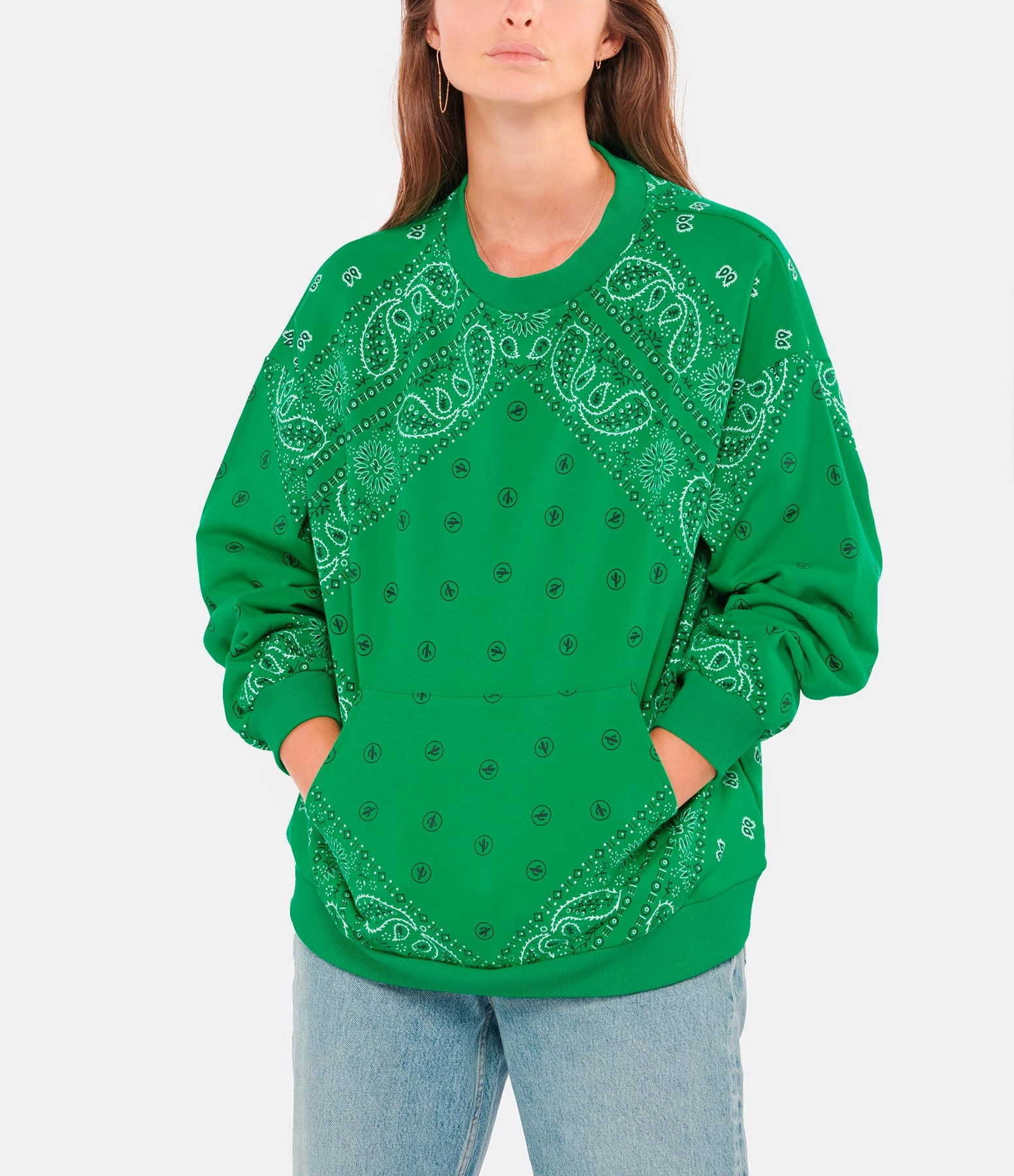 ARIZONA LOVE Sweatshirt Coton Bandana Vert 5 ARIZONA LOVE Sweatshirt Coton Bandana Vert – Image 3