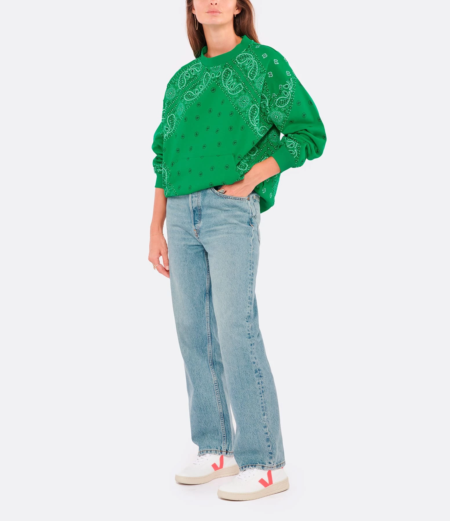 ARIZONA LOVE Sweatshirt Coton Bandana Vert 7 ARIZONA LOVE Sweatshirt Coton Bandana Vert – Image 5