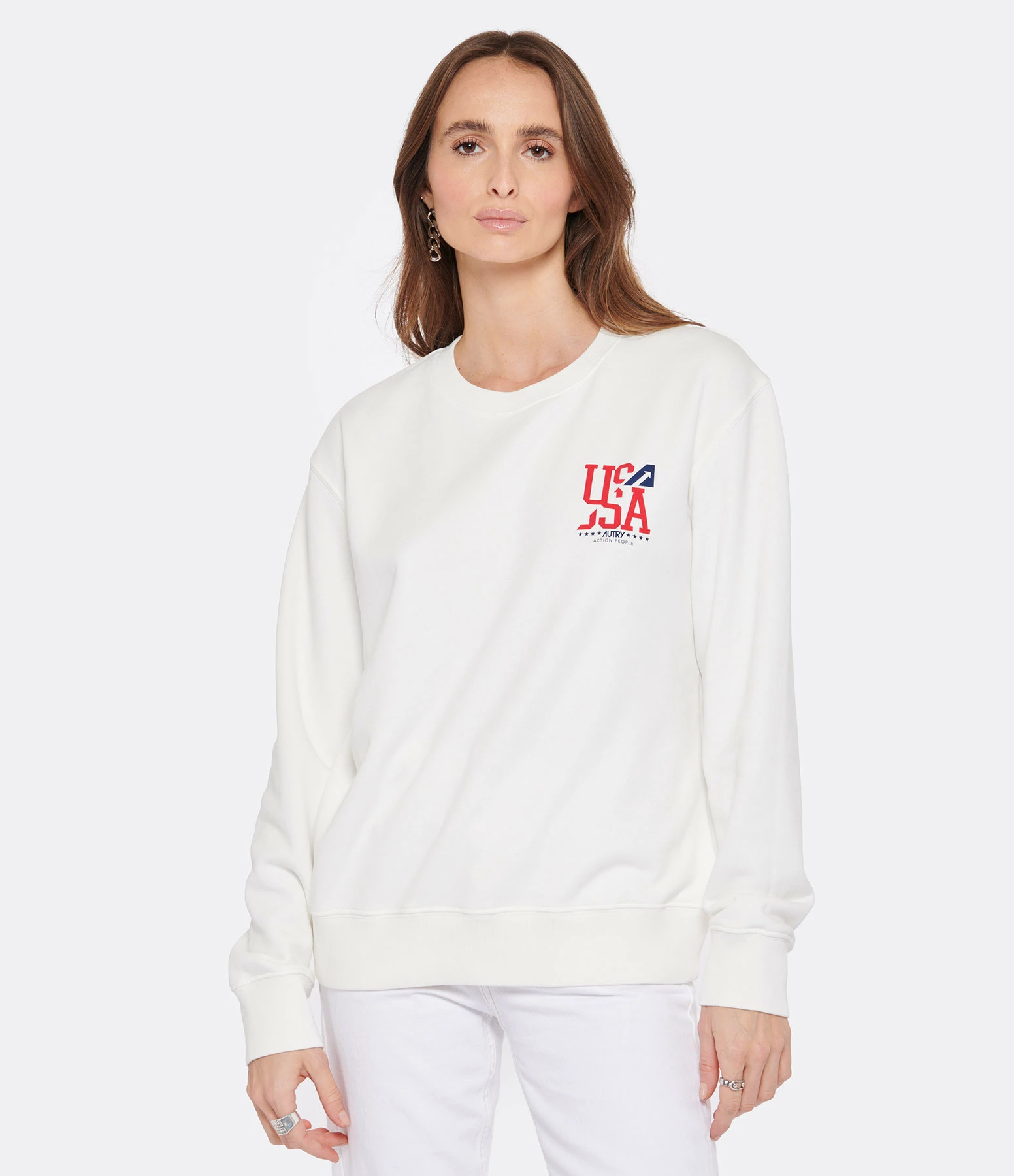 AUTRY Sweatshirt Iconic Action Blanc Coton – Image 3