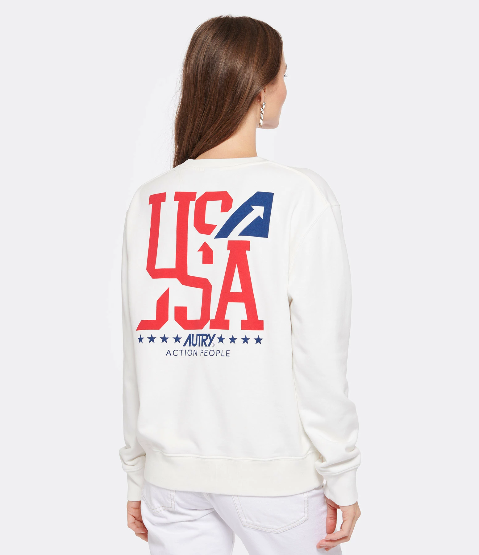 AUTRY Sweatshirt Iconic Action Blanc Coton – Image 5