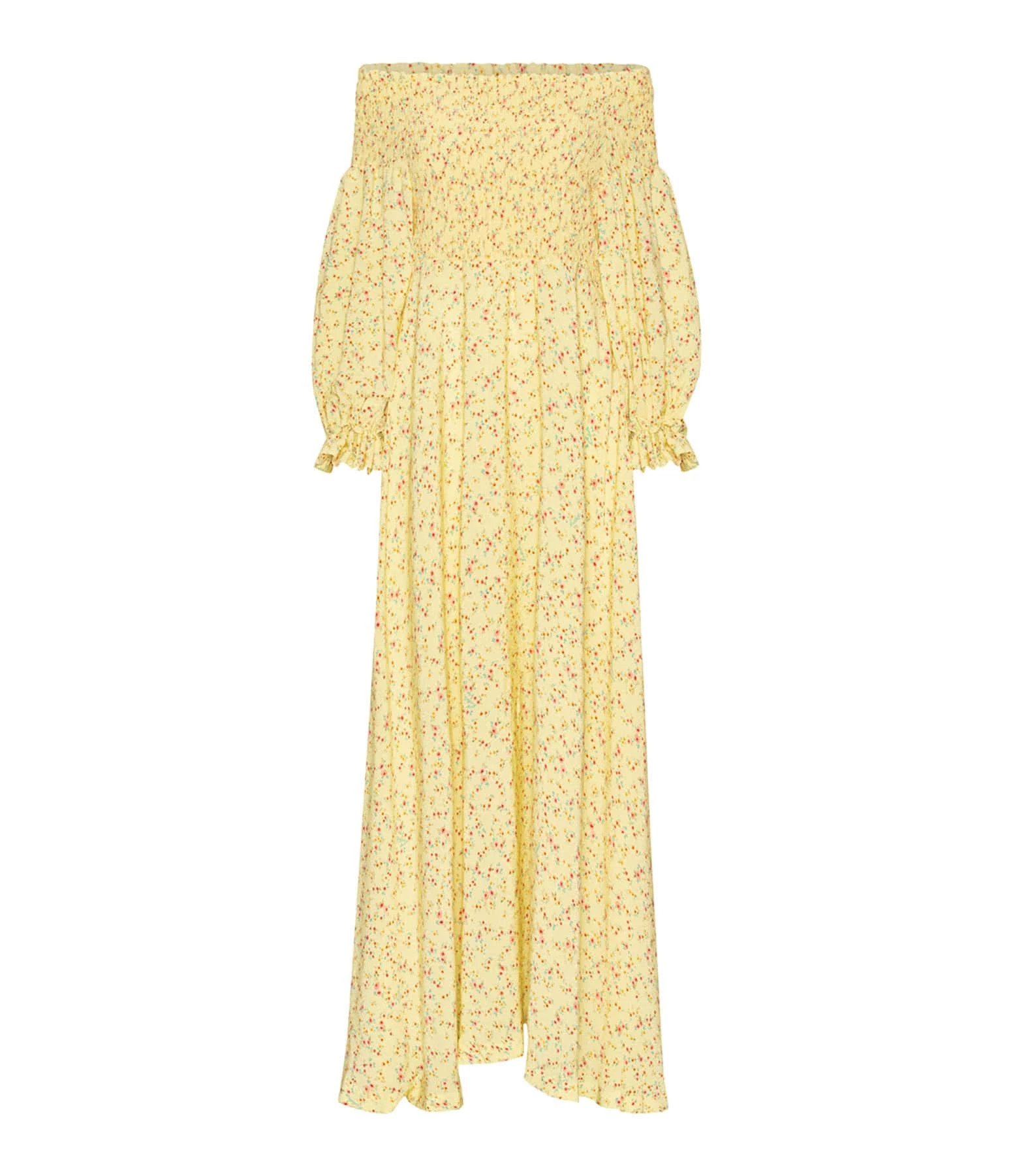 ROTATE Robe Fluide Jacquard Jaune