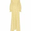 ROTATE Robe Fluide Jacquard Jaune