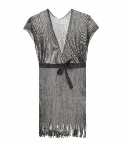 BELIZA Robe De Plage Maille Bleu Nuit Lurex