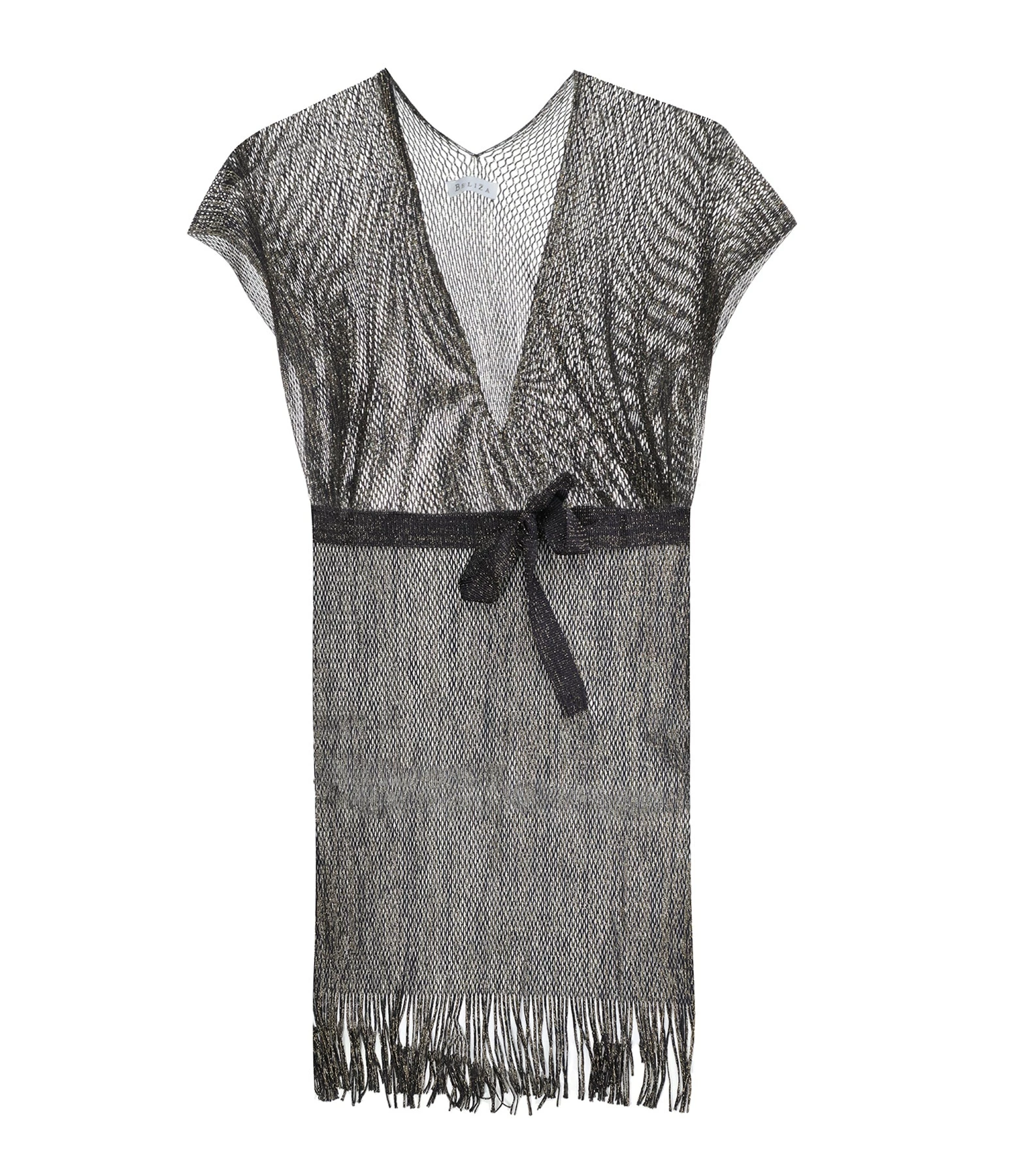 BELIZA Robe De Plage Maille Bleu Nuit Lurex