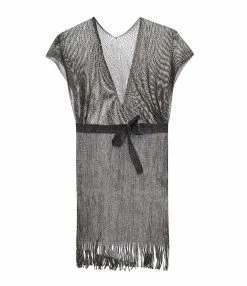 BELIZA Robe De Plage Maille Bleu Nuit Lurex