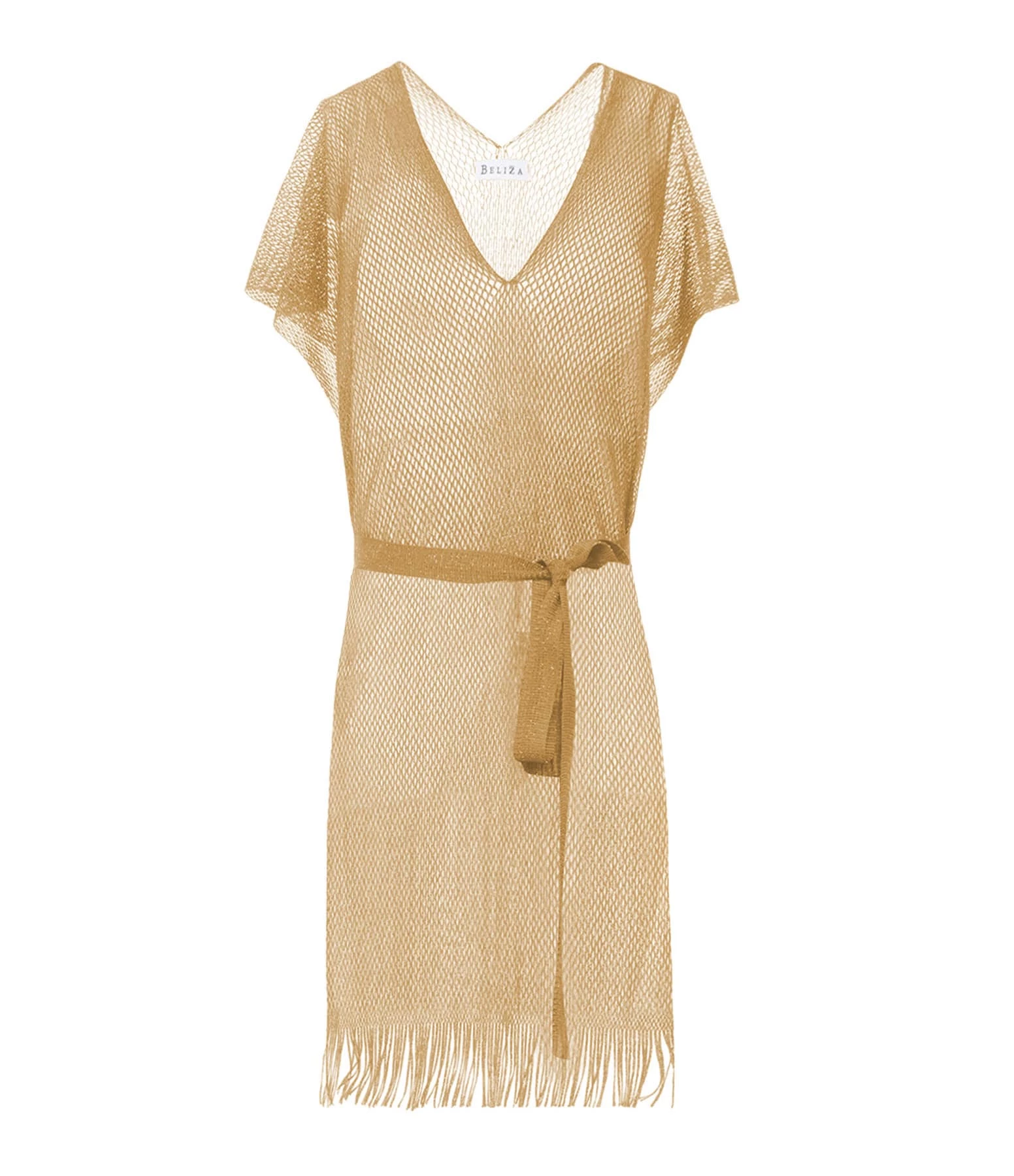 BELIZA Robe De Plage Maille Sable Lurex