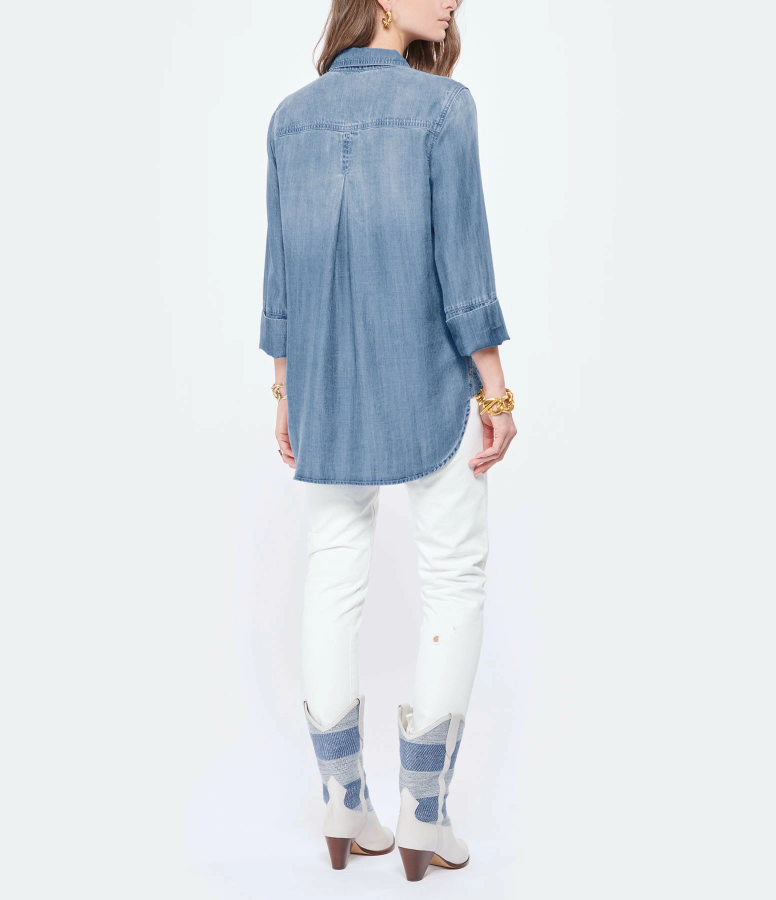 Bella Dahl Chemise Tail Button Down Medium Ombre – Image 5