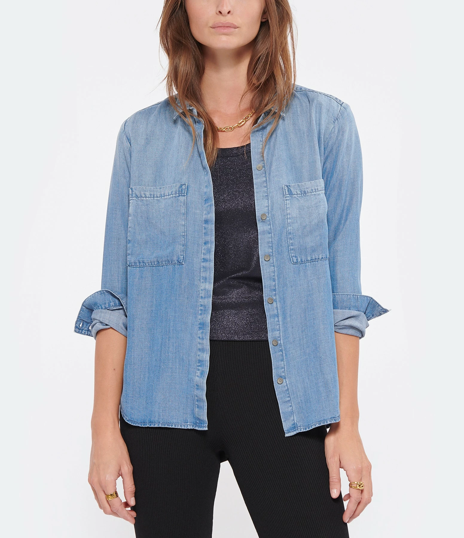 Bella Dahl Chemise Button Down Medium Ombre Wash – Image 3