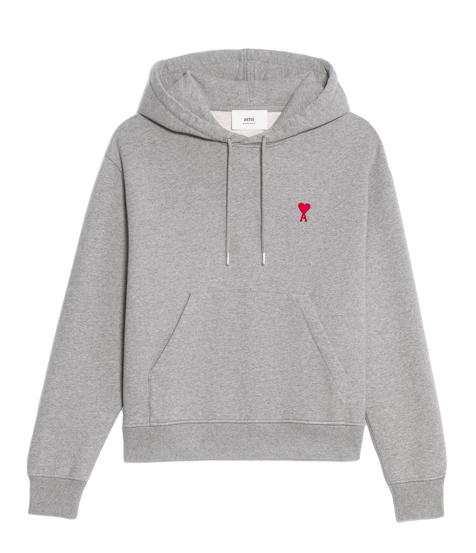 AMI Paris Sweatshirt Hoodie Unisexe Ami De Cœur Coton Bio Gris Chiné 3 AMI Paris Sweatshirt Hoodie Unisexe Ami De Cœur Coton Bio Gris Chiné