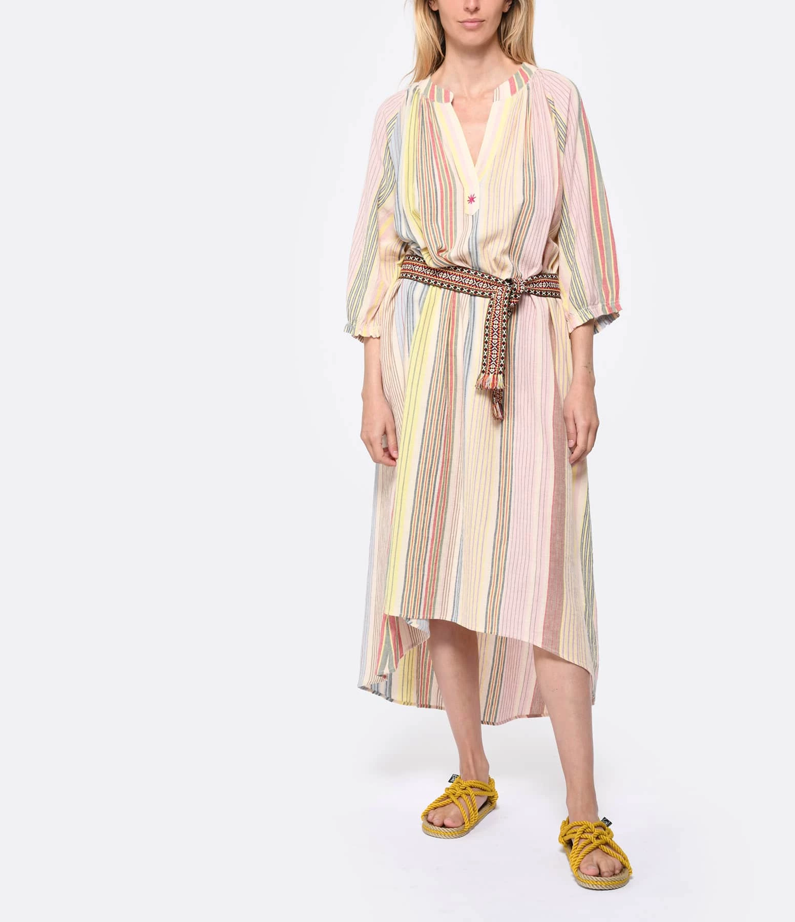 CHARLIE JOE Robe Longue Samyra Coton Rayures – Image 3