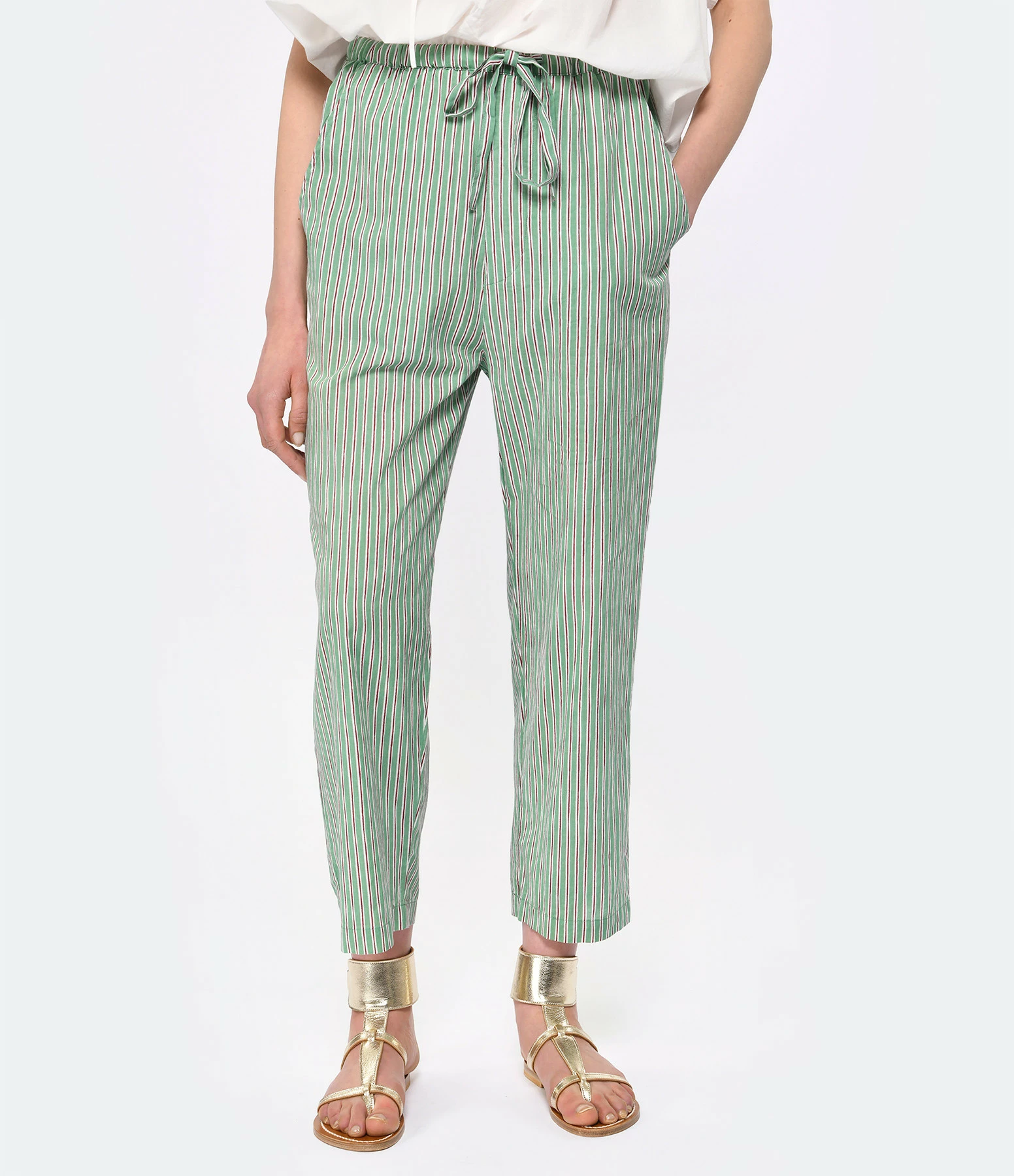 CHARLIE JOE Pantalon Karla Coton Vert – Image 4