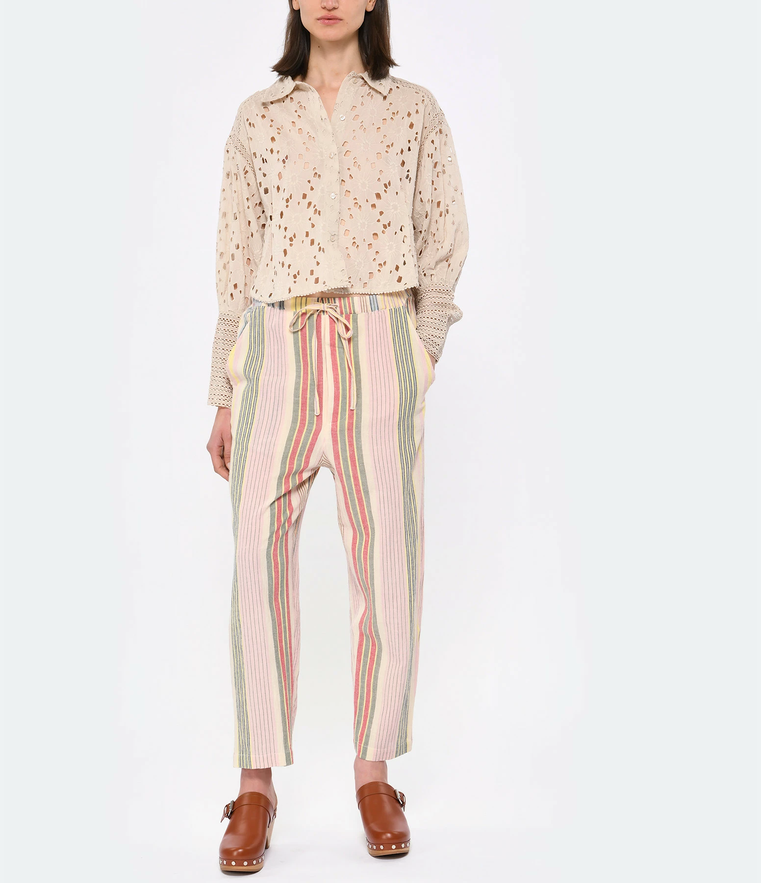 CHARLIE JOE Pantalon Marca Coton Rayures – Image 3