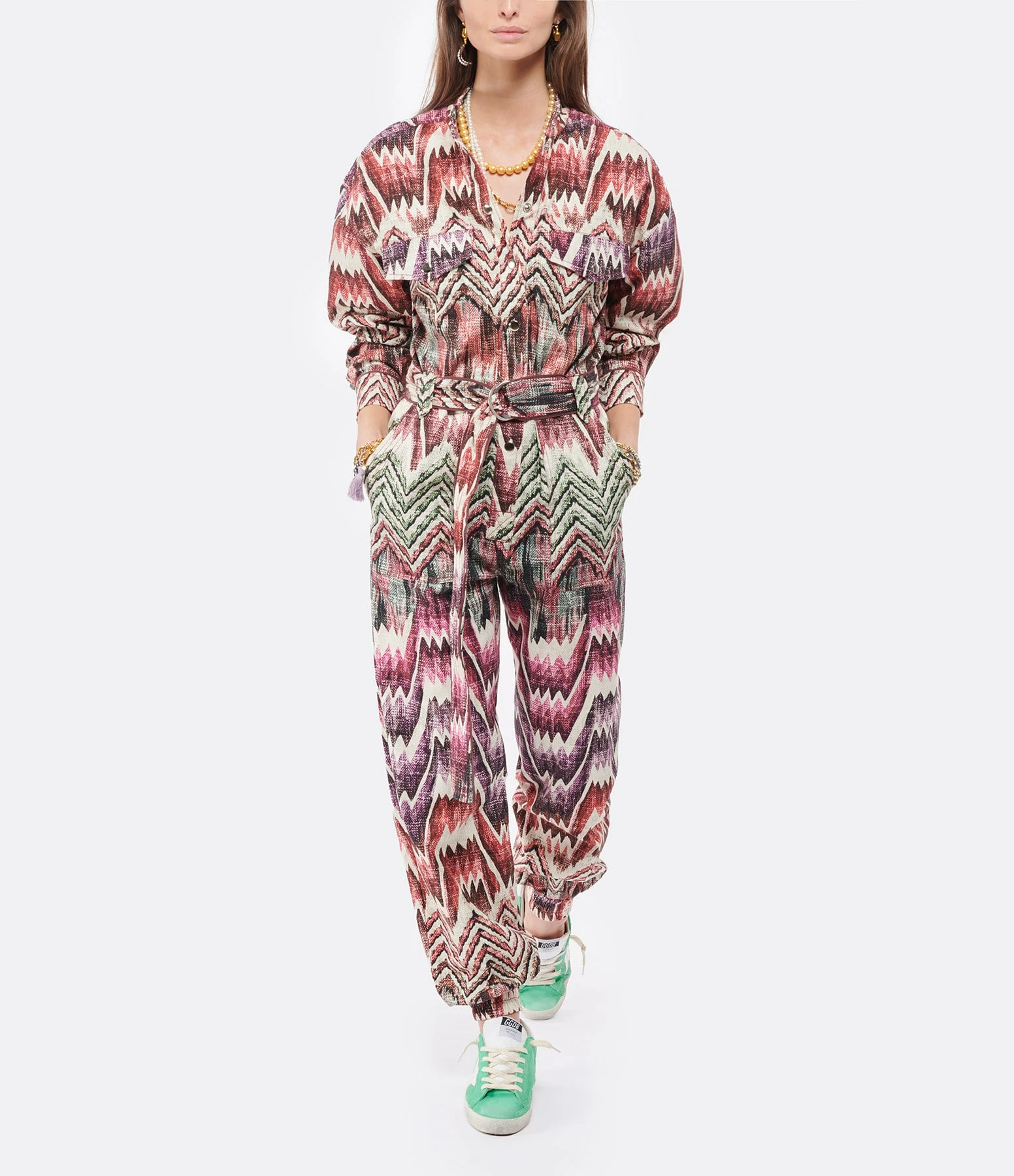 CHUFY Combinaison Nino Coton Biologique Imprimé Calvi Pink – Image 4