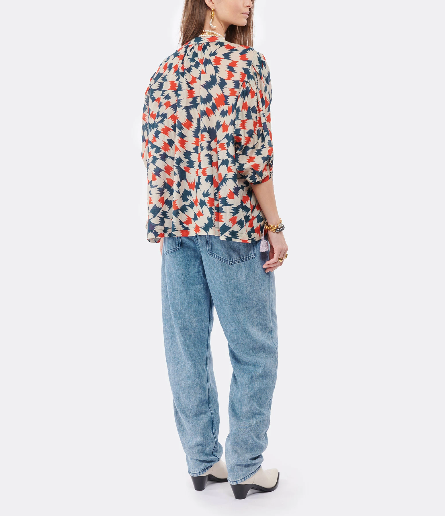 CHUFY Blouse Nora Coton Imprimé Sicily Red – Image 5