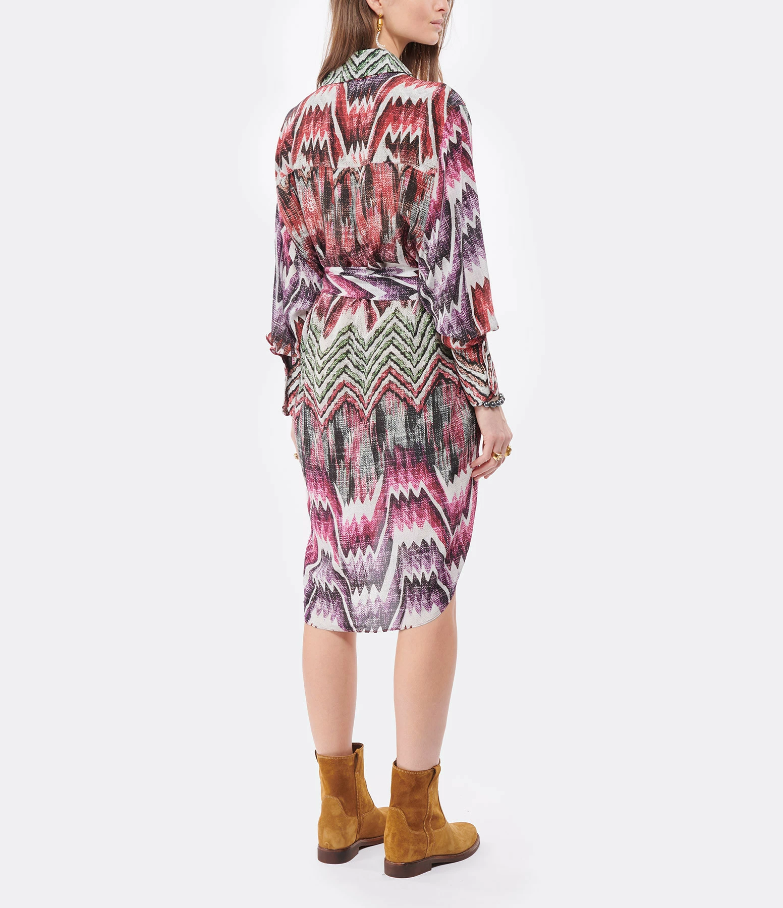 CHUFY Robe Chemise Grazia Soie Imprimé Calvi Pink – Image 4