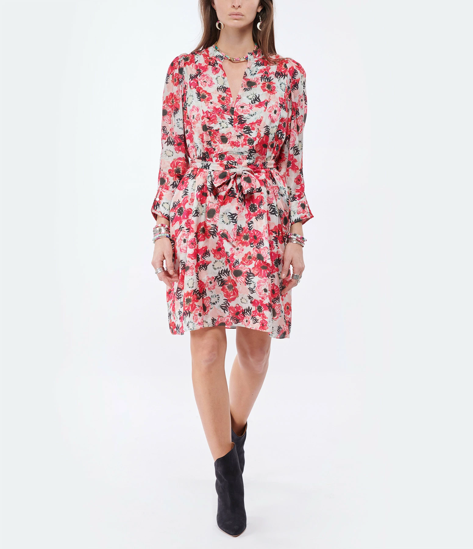 CHUFY Robe Gia Soie Imprimé Donato White – Image 3