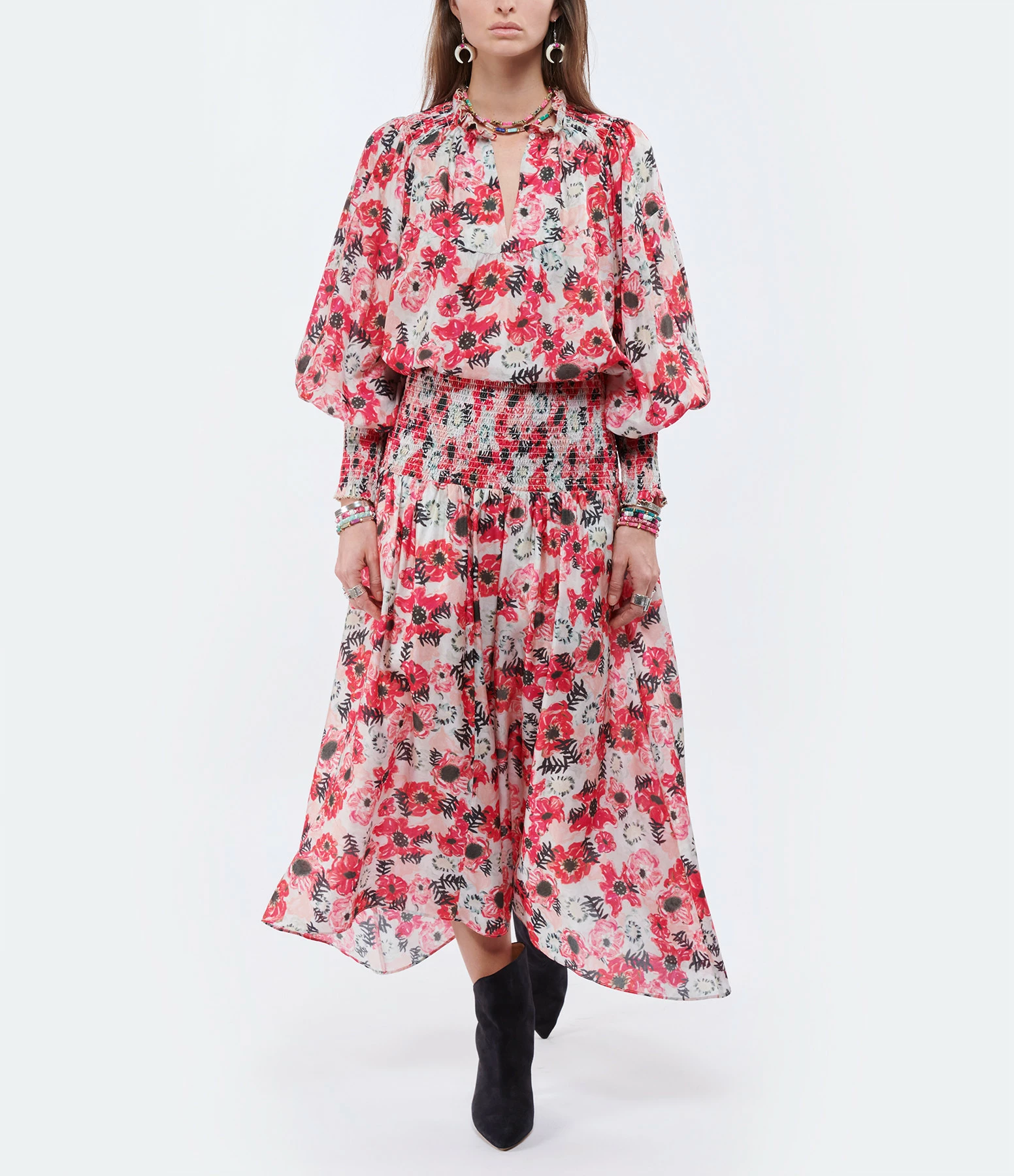 CHUFY Jupe Enzo Soie Imprimé Donato White – Image 3