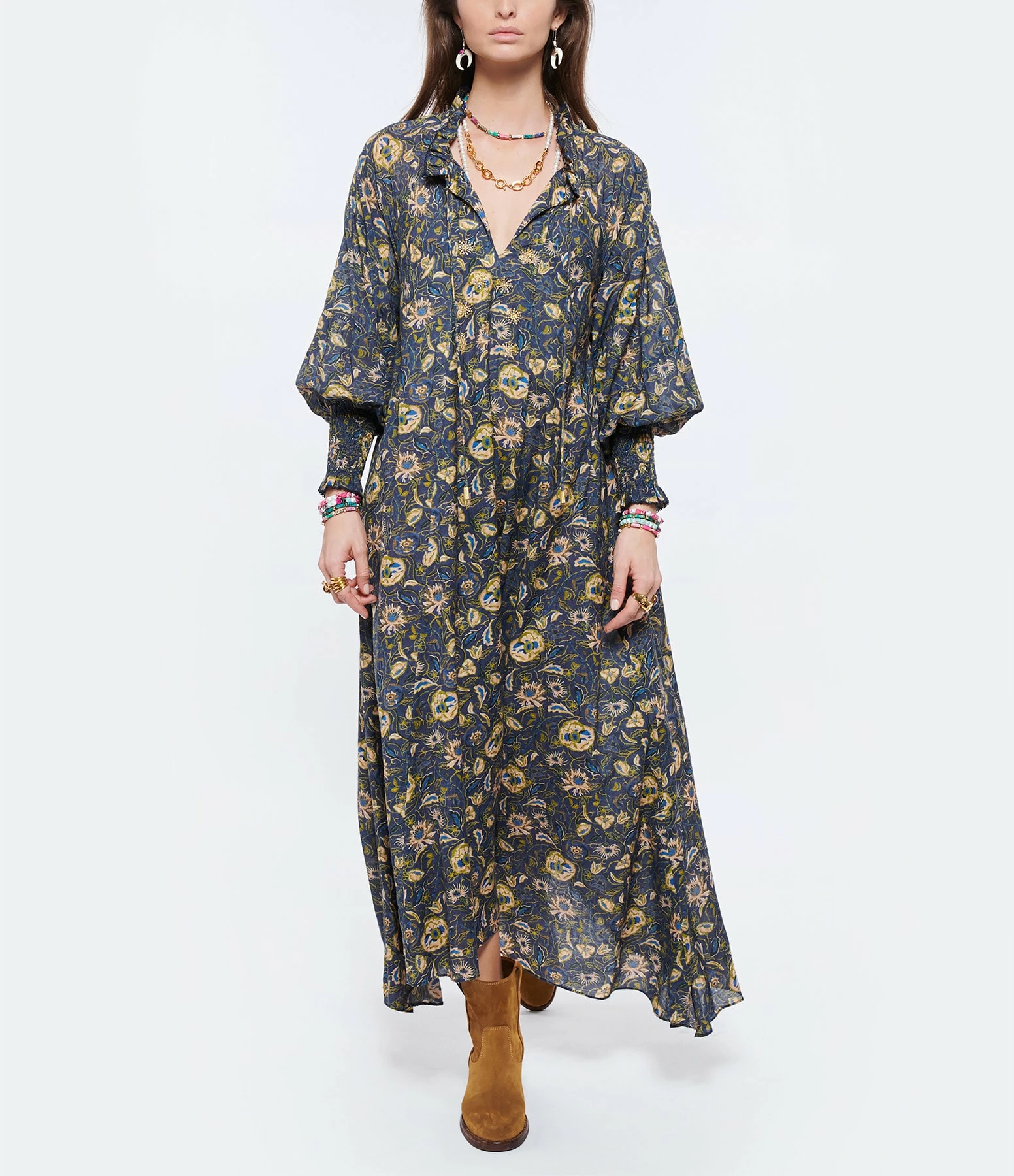 CHUFY Robe Longue Bellini Coton Imprimé Amalfi – Image 3